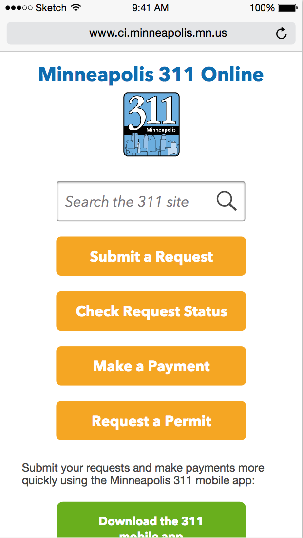 Mobile version of the site
