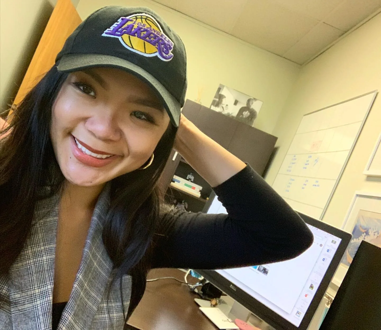 #TBT me (super hyped) at work on the first day of the NBA season 10/22/19 &mdash; feels like forever ago, and although my heart will forever ache for Kobe and nothing will ever be the same... here we are (reset)! How are we feeling, Lakers Nation?! ?