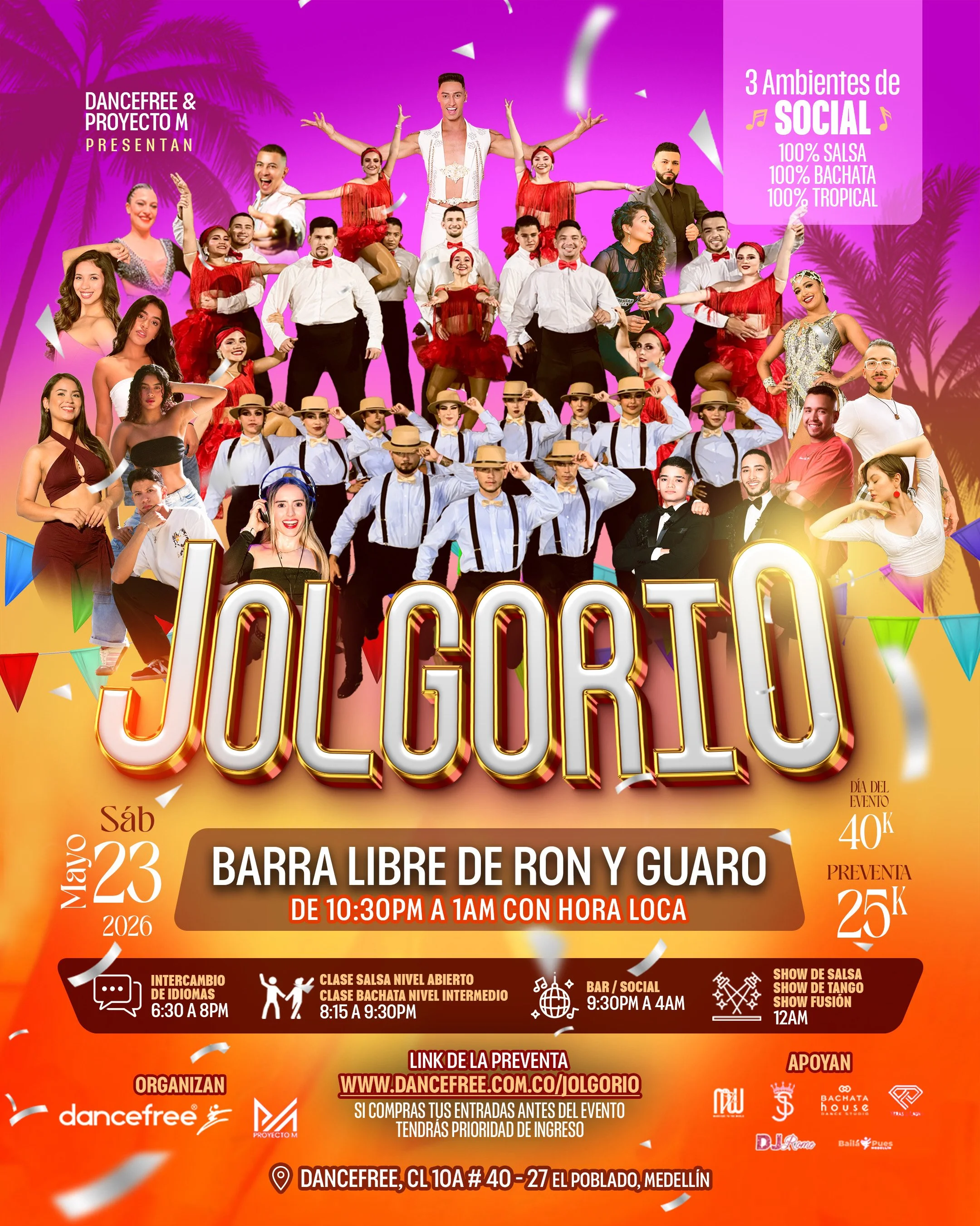 Social Jolgorio y Barra Libre en DANCEFREE