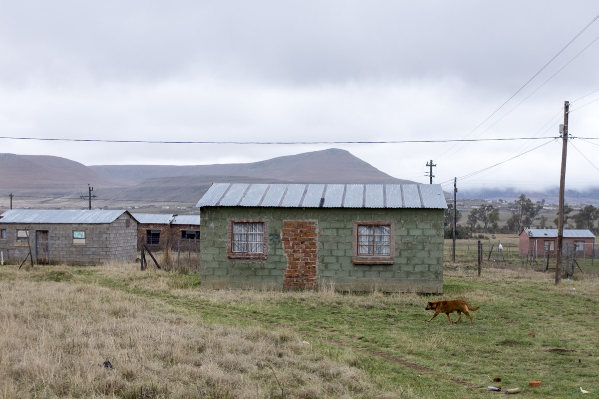 Many of the houses were built with doors on the wrong side, so they were bricked up.