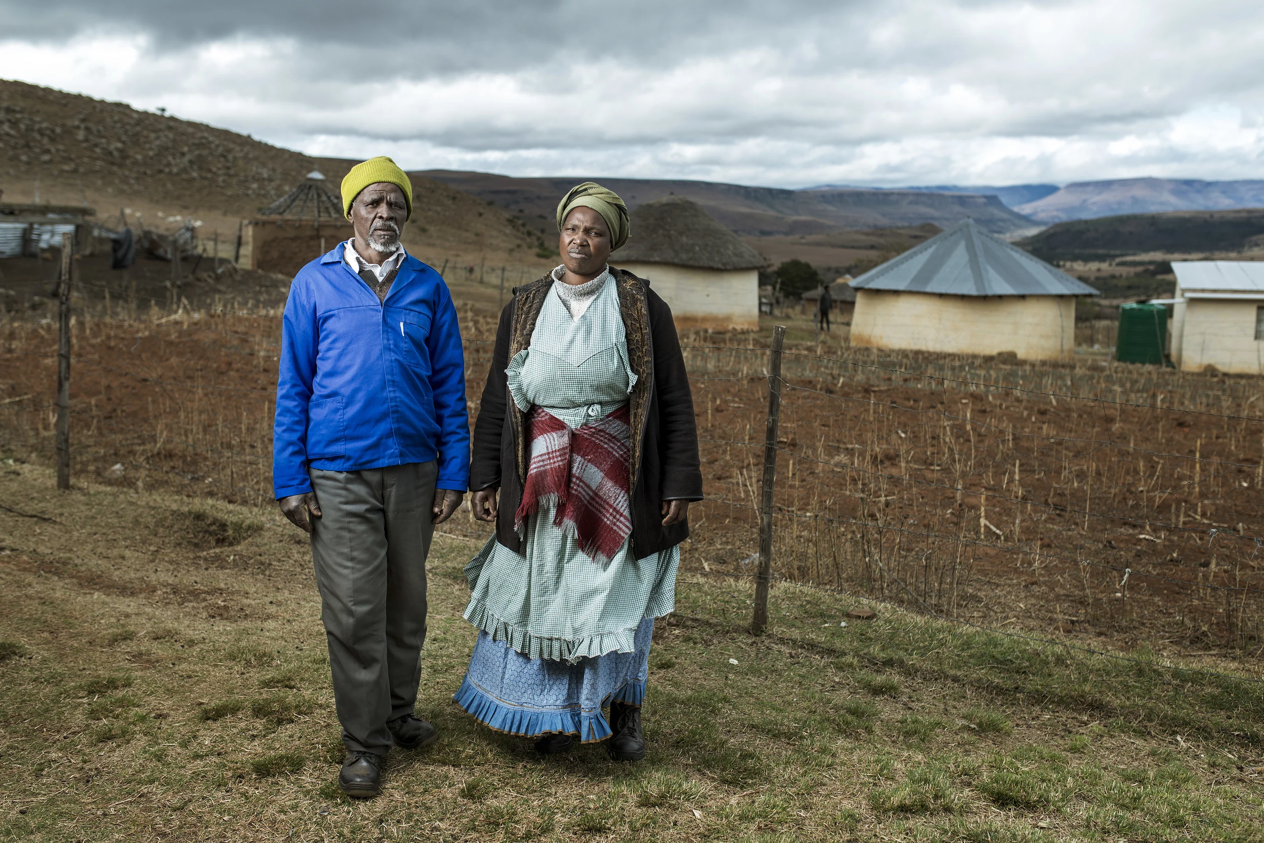 Buzile & Nowongile Nyakaza in their garden.