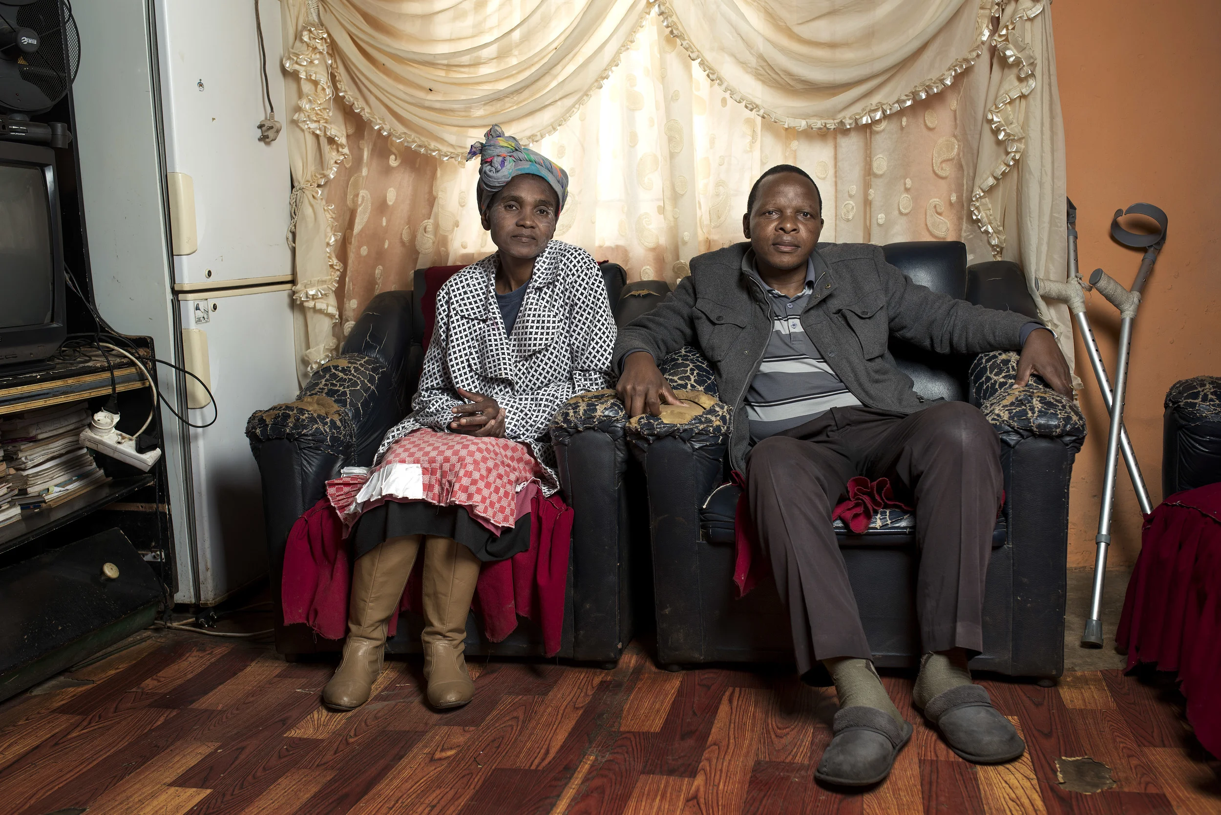 Landile & Nomzi Elizabeth Qebela at home.
