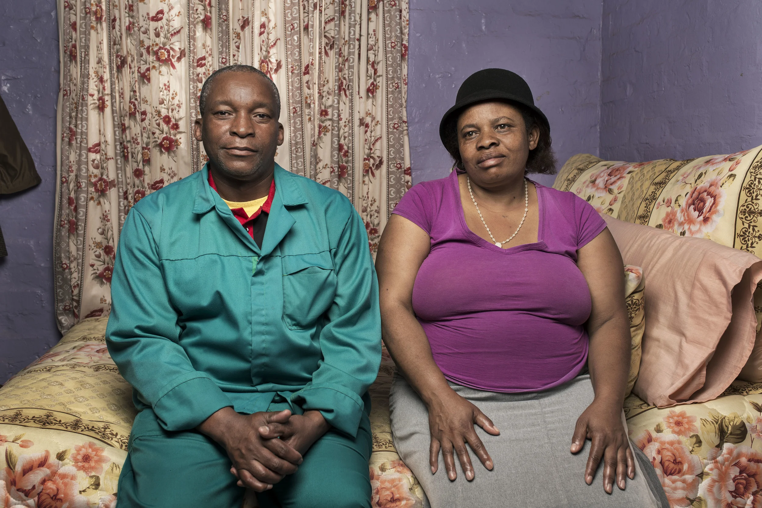 Malepa Puso at home with his wife Mantwa