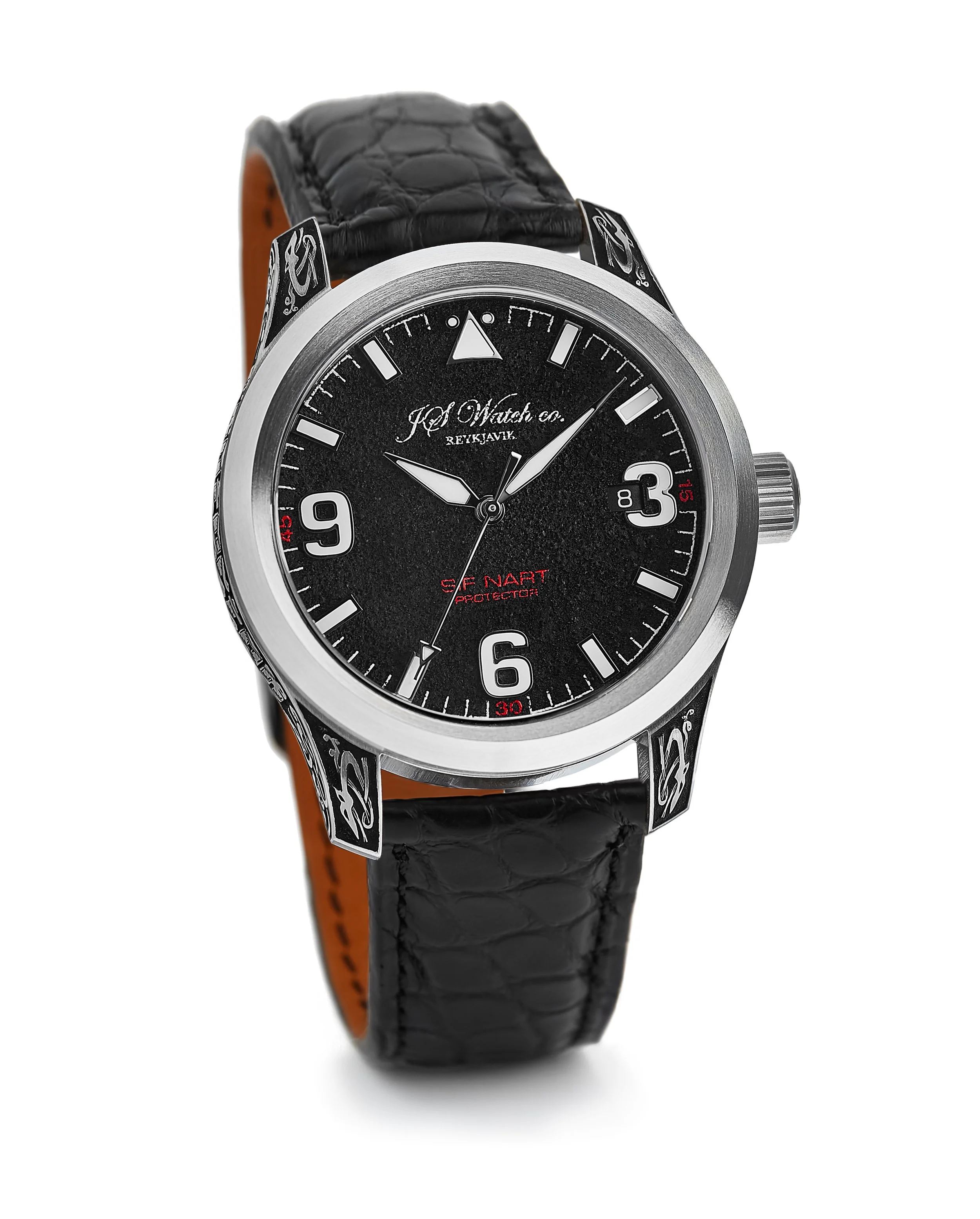 Sif NART Protector Volcano ash dial Black Alligator strap