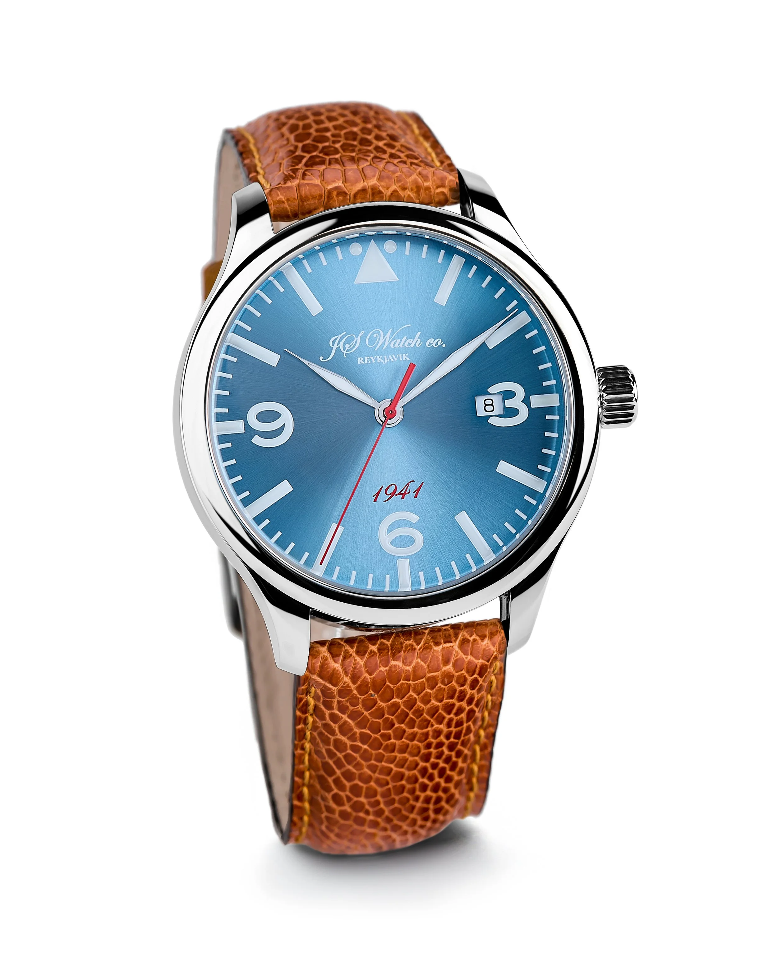 1941 Glacier Blue brown ostrich leg.jpg