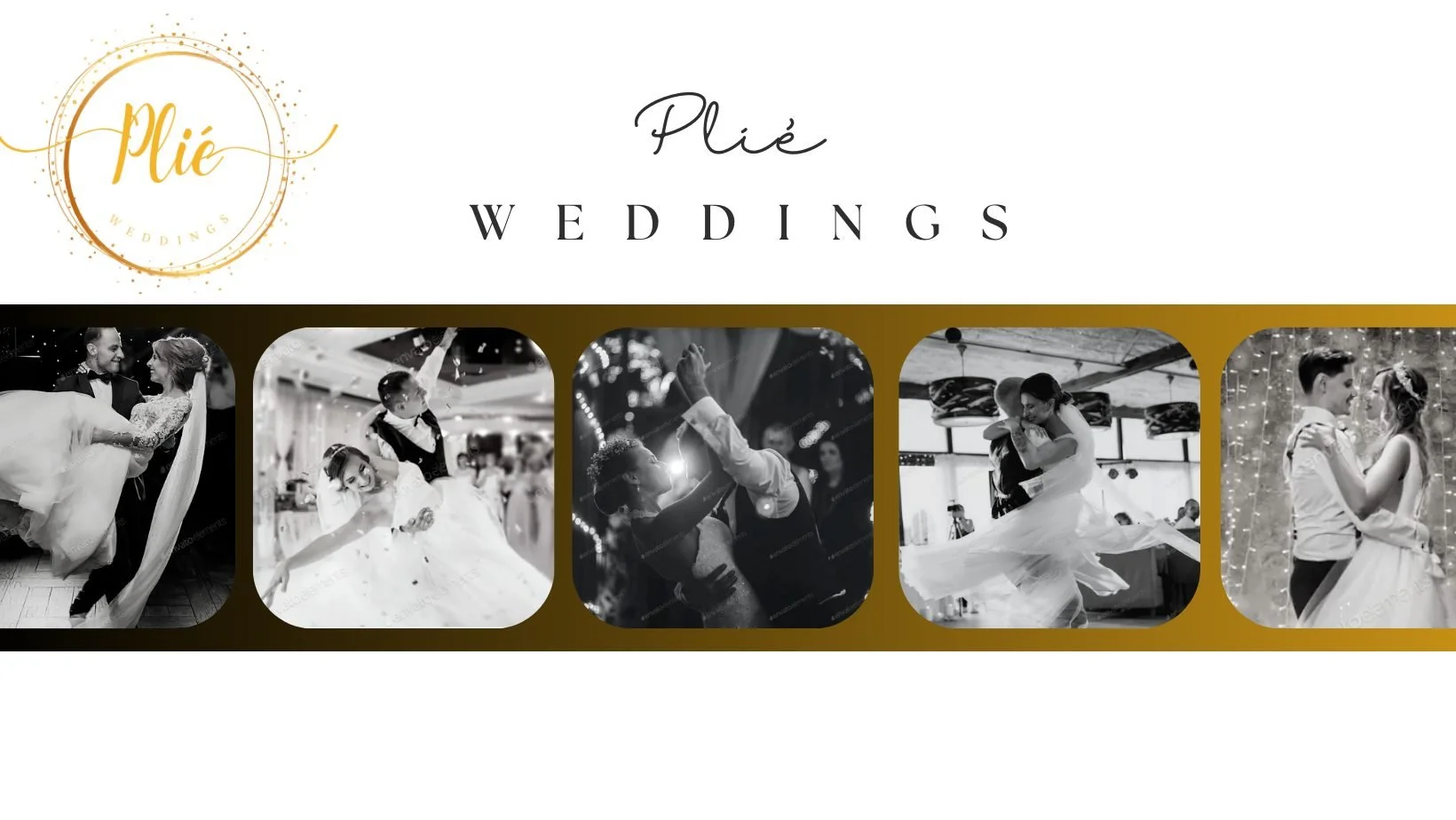 Plié Weddings: couples and bridal parties dancing their first dance