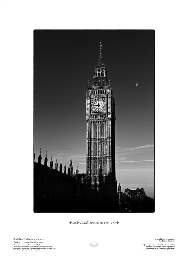 London, Clock Tower and the moon - 2011