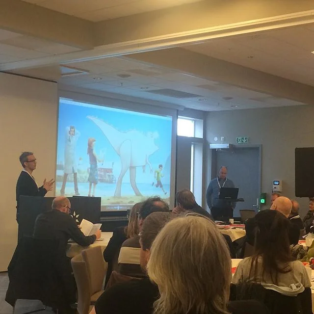 Endre Lund Eriksen presenter kortfilmprosjektet "Tegnemester Tusj" på @nordnorskfs bransjetreff