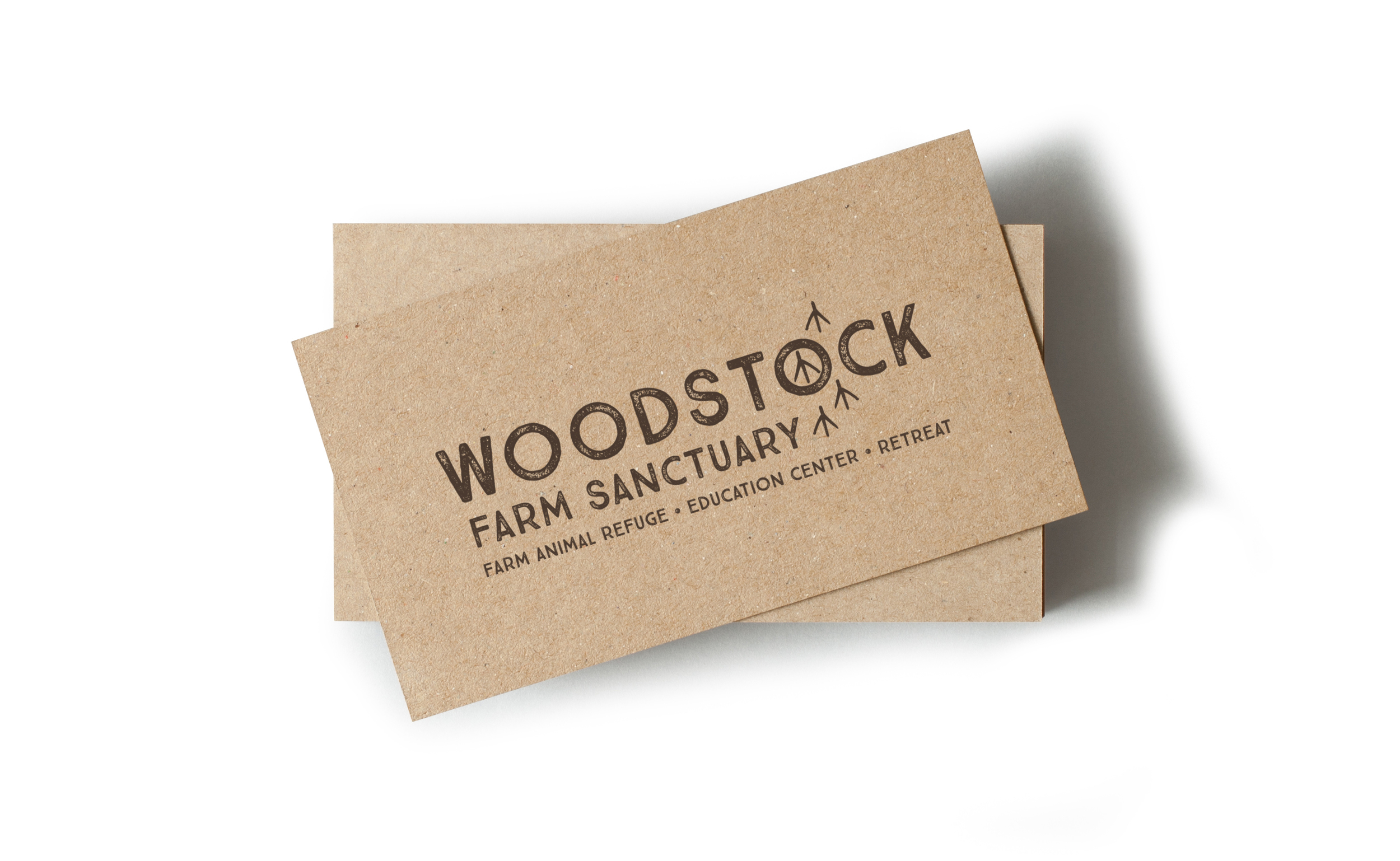 Kraft Business Cards for Woodstock Farm Animal Sanctuary by The Artful Union