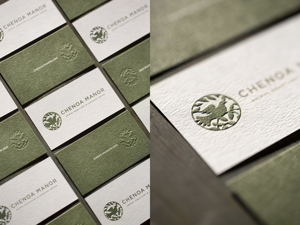 The Artful Union worked with Chenoa Manor, a non-profit animal sanctuary to create an impactful brand and clean, modern stationery.