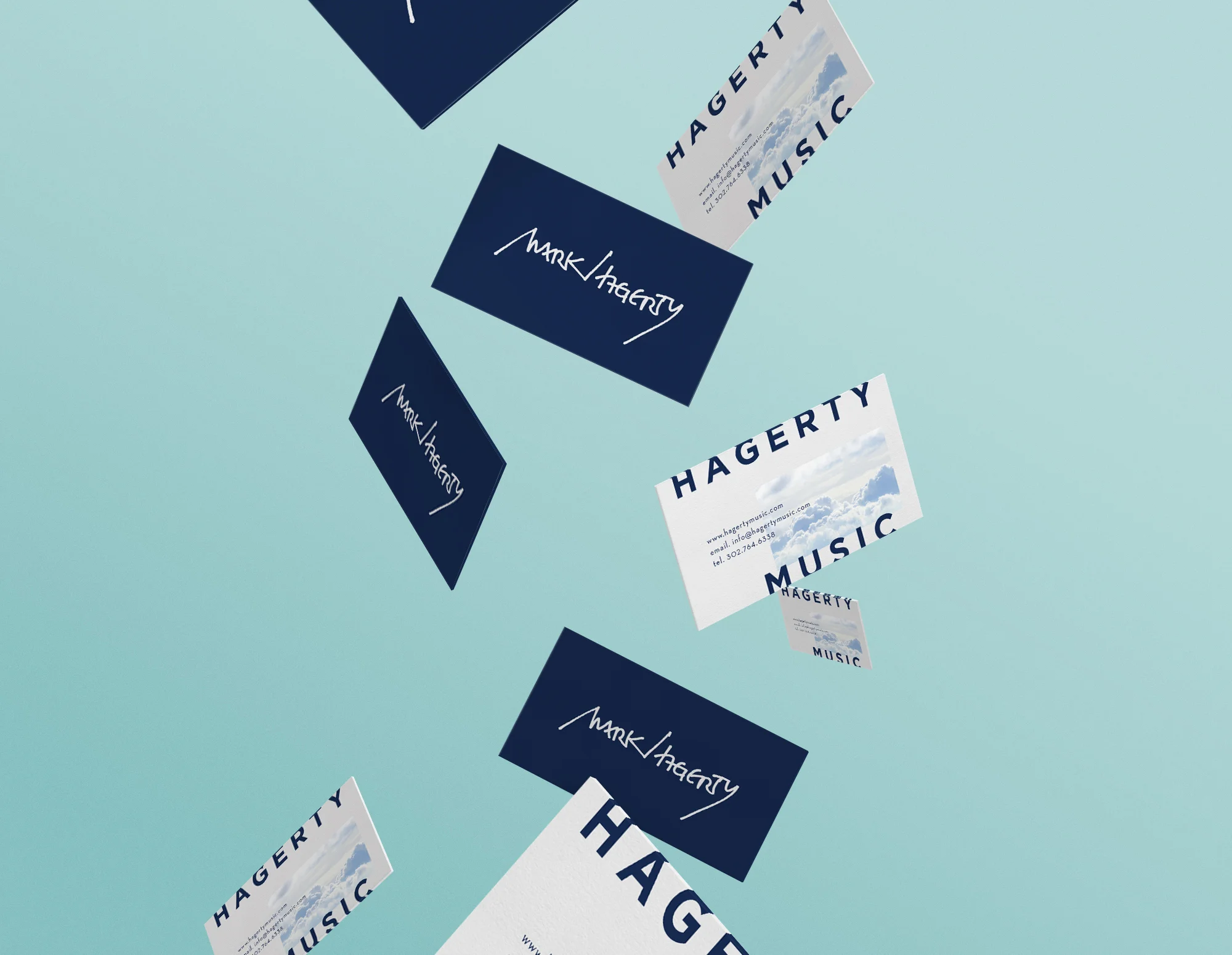 Delaware composer Mark Haggerty commissioned The Artful Union to develop a new, modern and artistic brand identity, one that complemented his complex musical style.