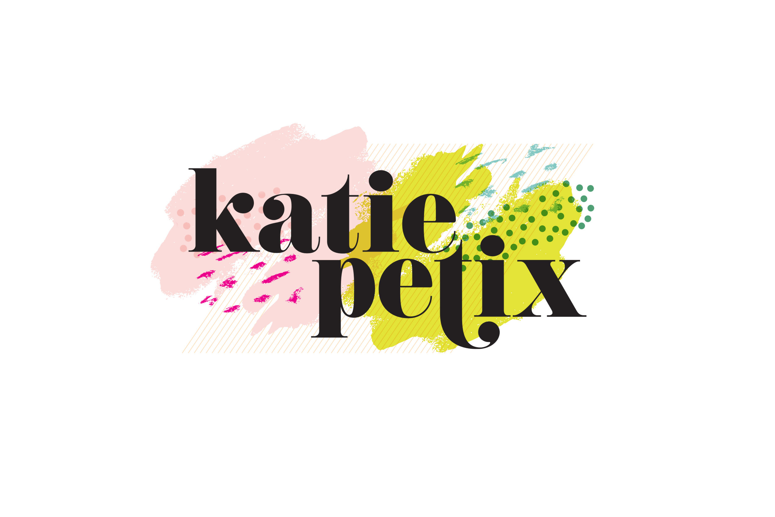 Bold and Playful Neon Patterned Logo design for Katie Petix, Social Media Expert