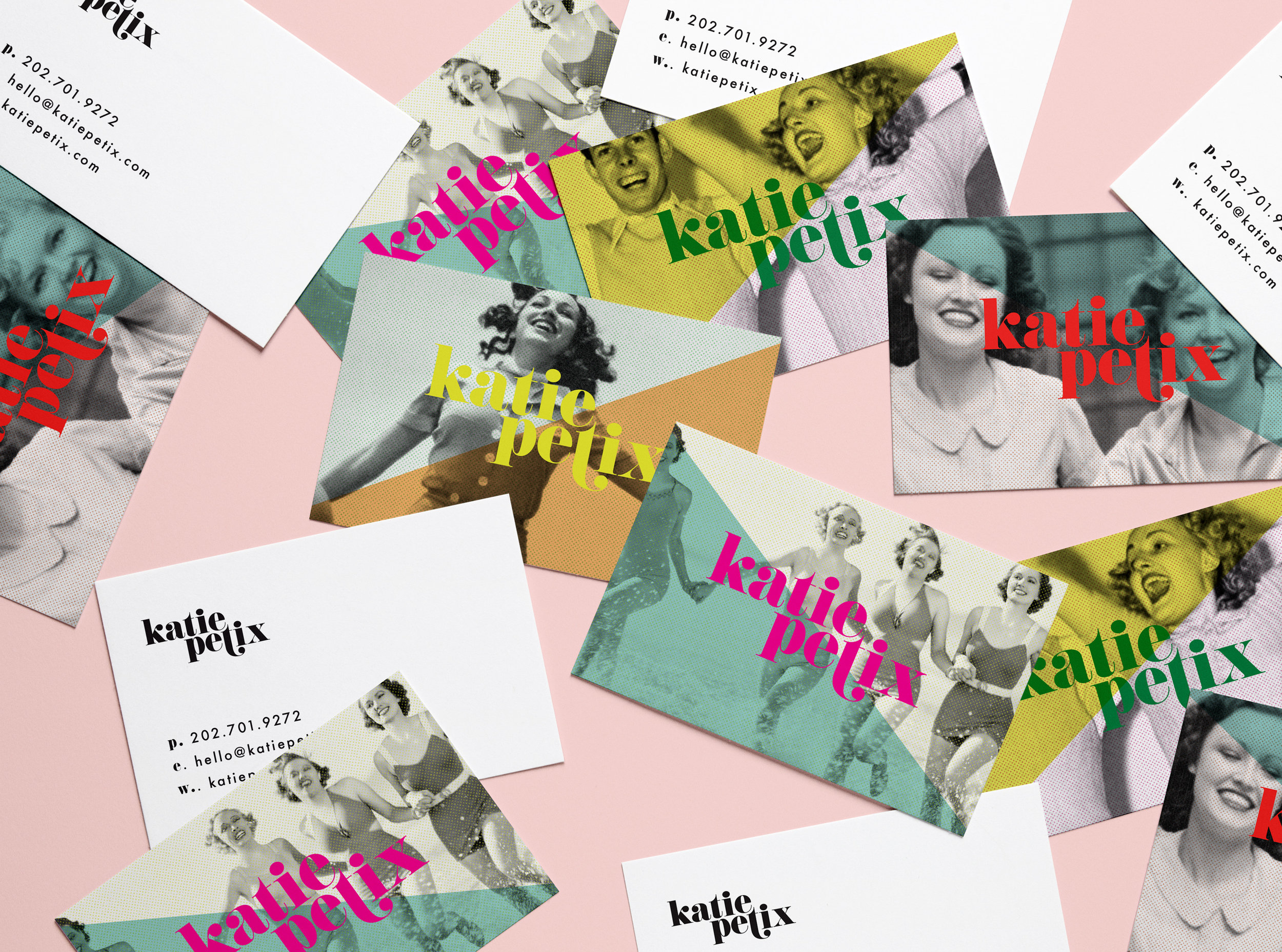 Color Neon and Vintage Imagery Inspired Branding for Social Media Manager Katie Petix