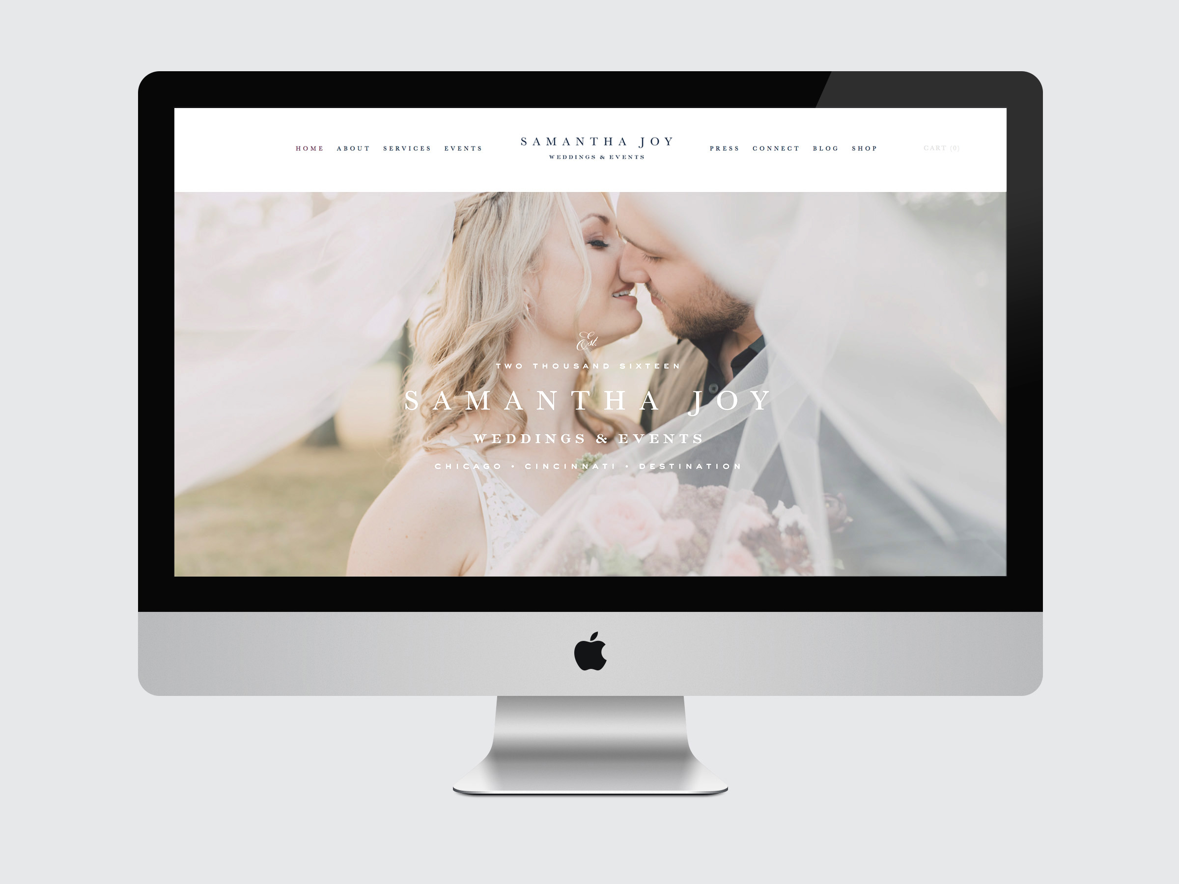 Sophisticated Website design for Midwestern Wedding Planner Samantha Joy