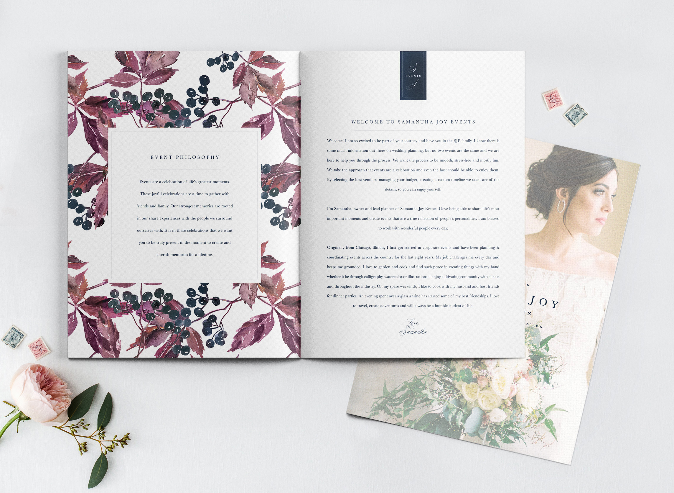 Floral Pattern Welcome Kit for Midwestern Wedding Planner Samantha Joy