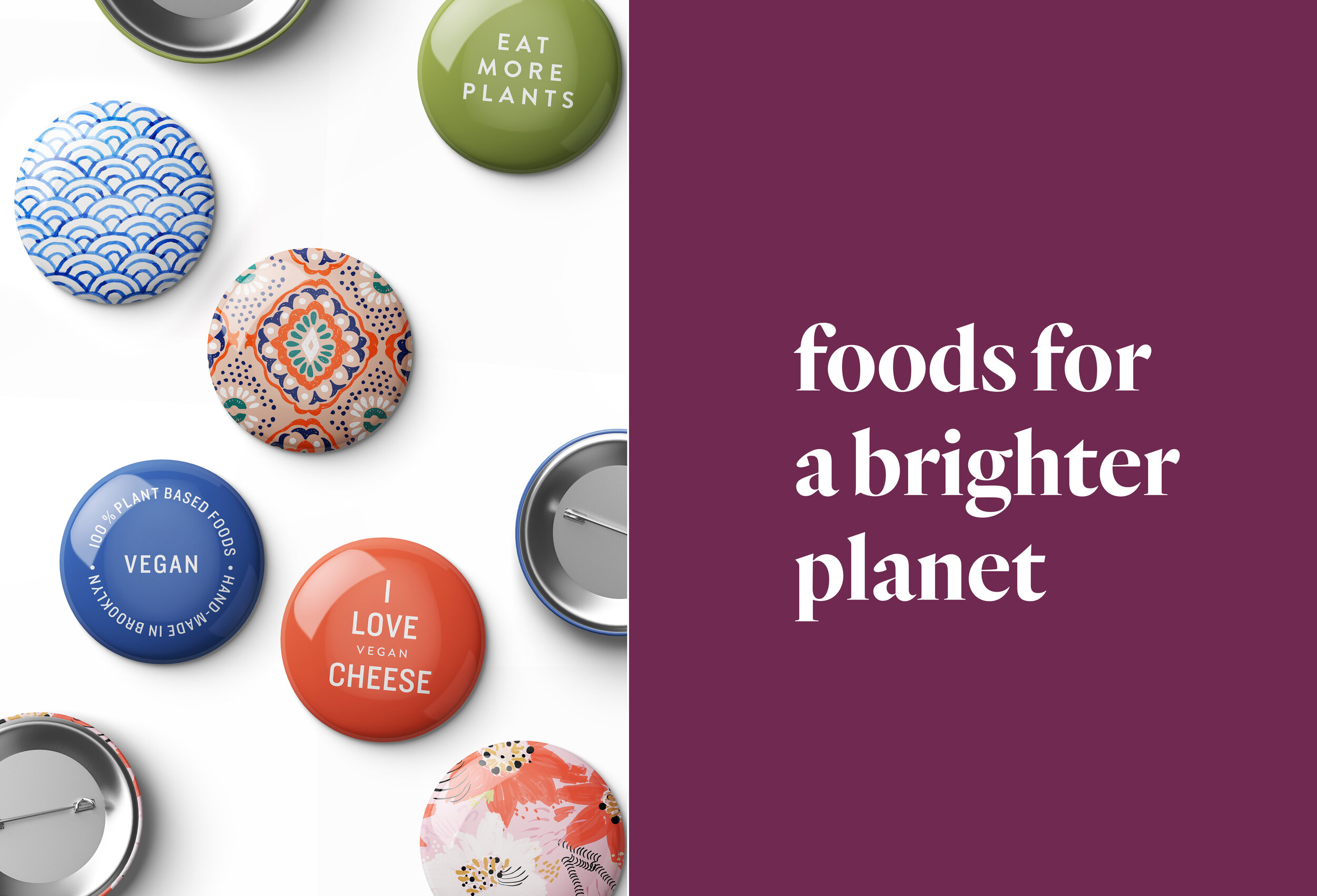 Brytlife Vegan Foods Button Pin Design by The Artful Union