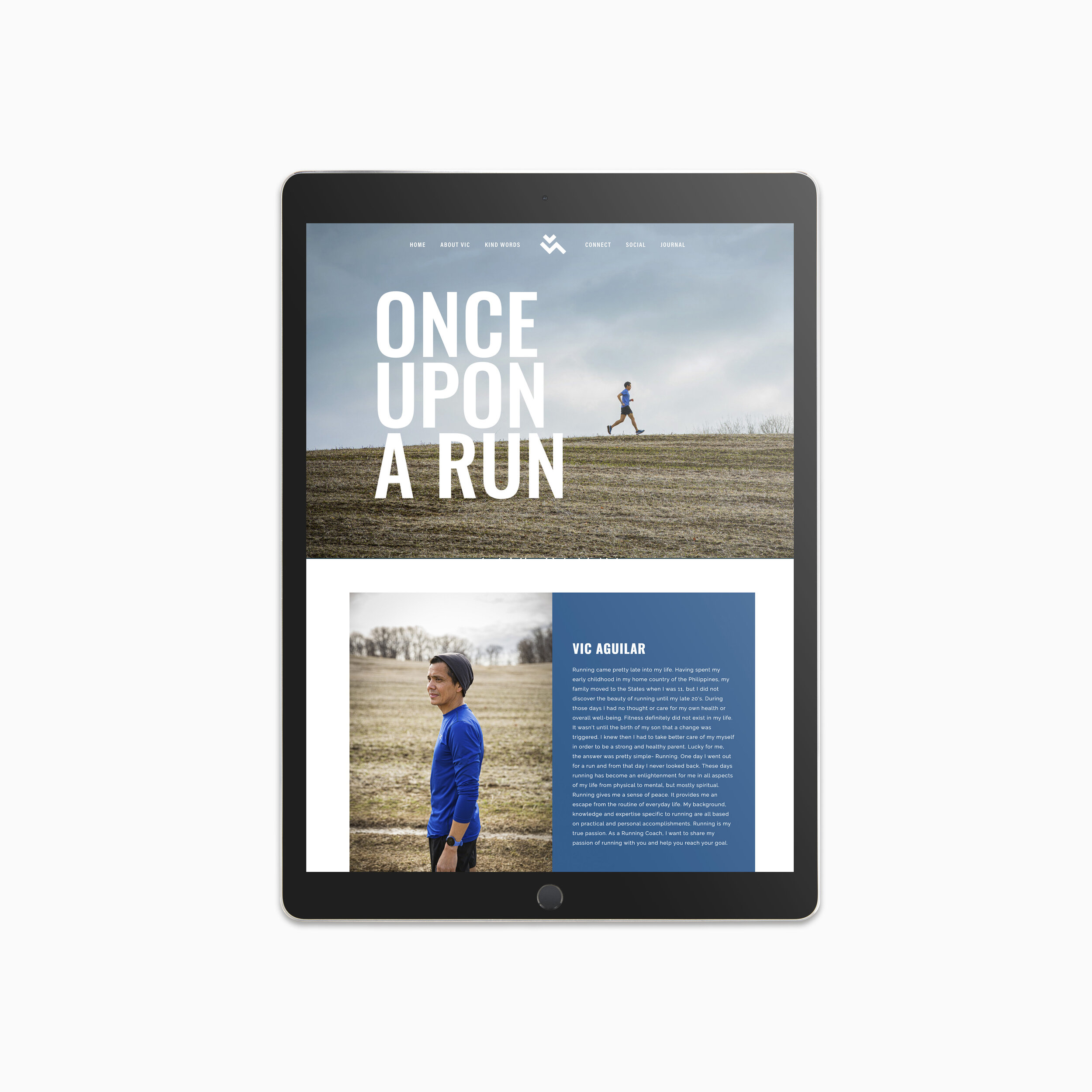 Responsive One Page Delaware Website design for Running Coach Vic Aguilar