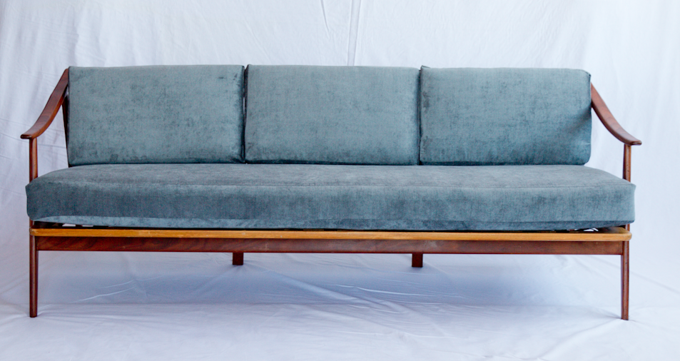 Mid Century Modern Blue Velvet Sofa.png