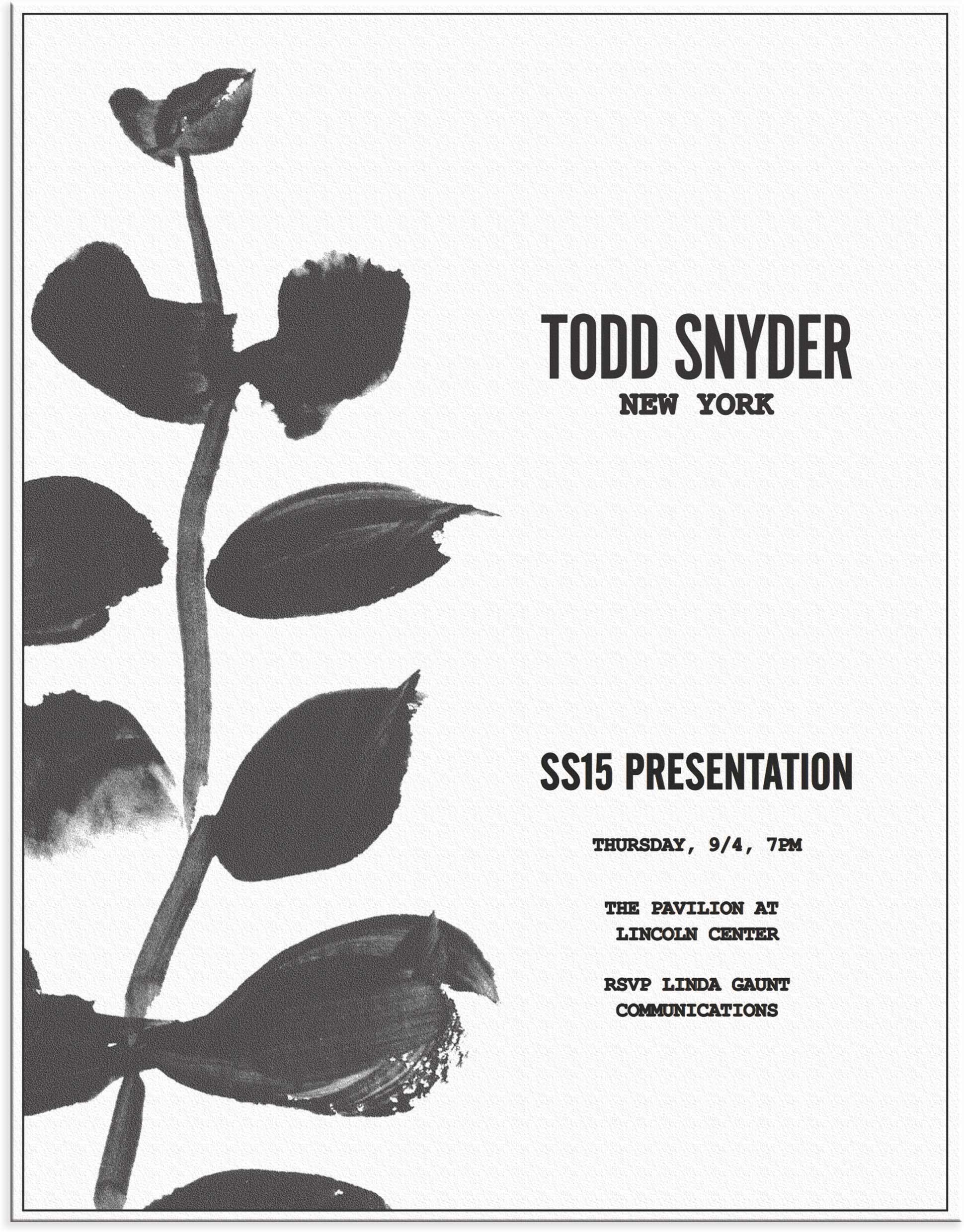 Painting Invitation Design Export for Print Todd Snyder SS15 NYFW