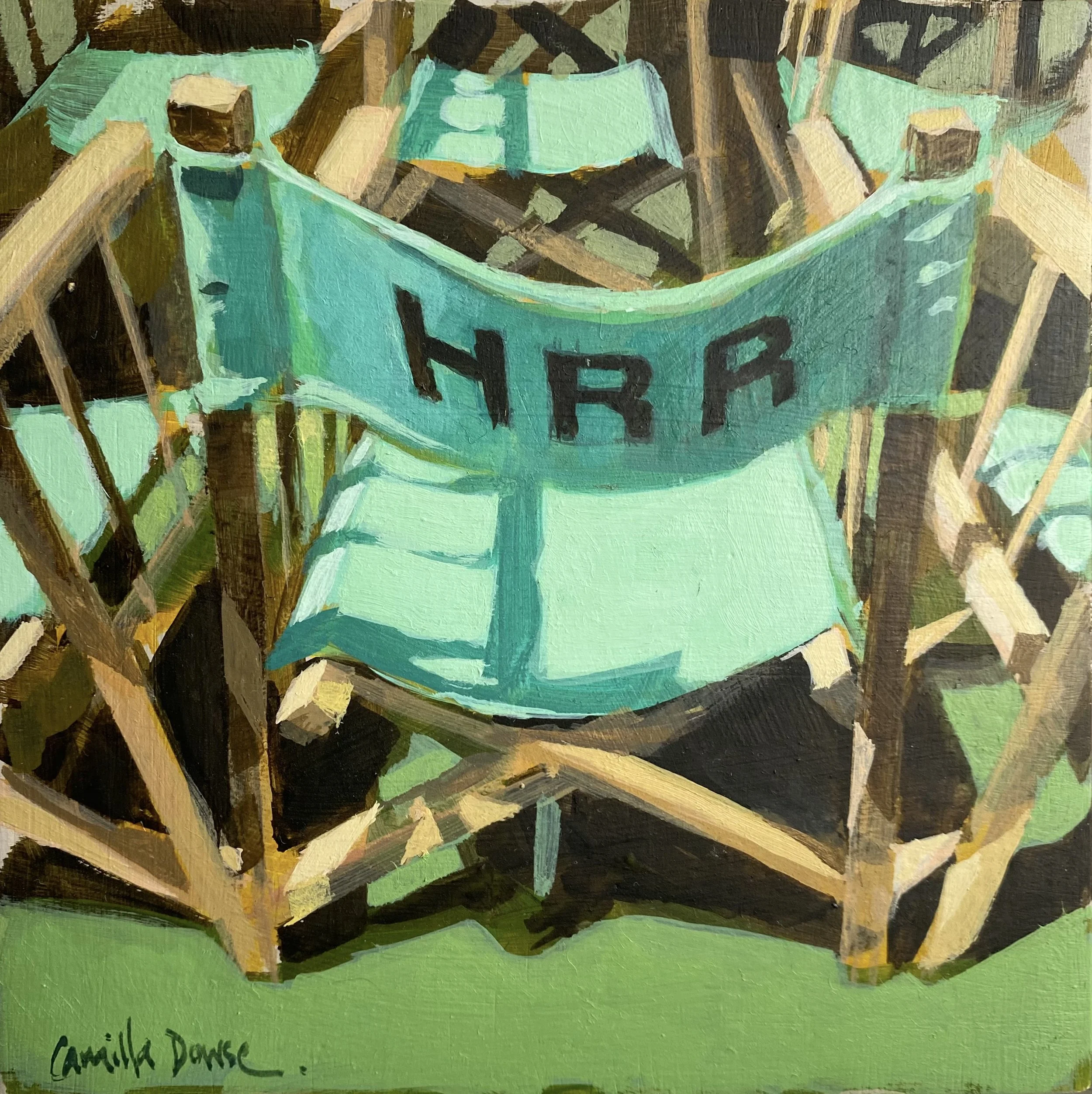 Directors chair at the regatta (15 x 15 cm) original study on gesso