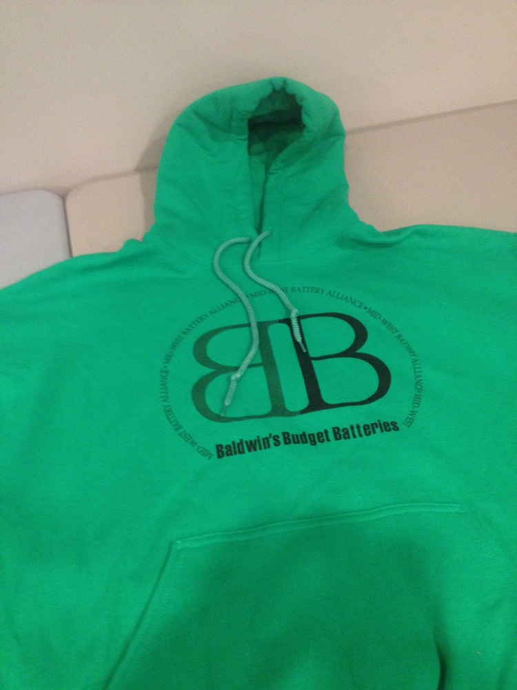 Pullover hooded sweatshirts for Budget Batteries   