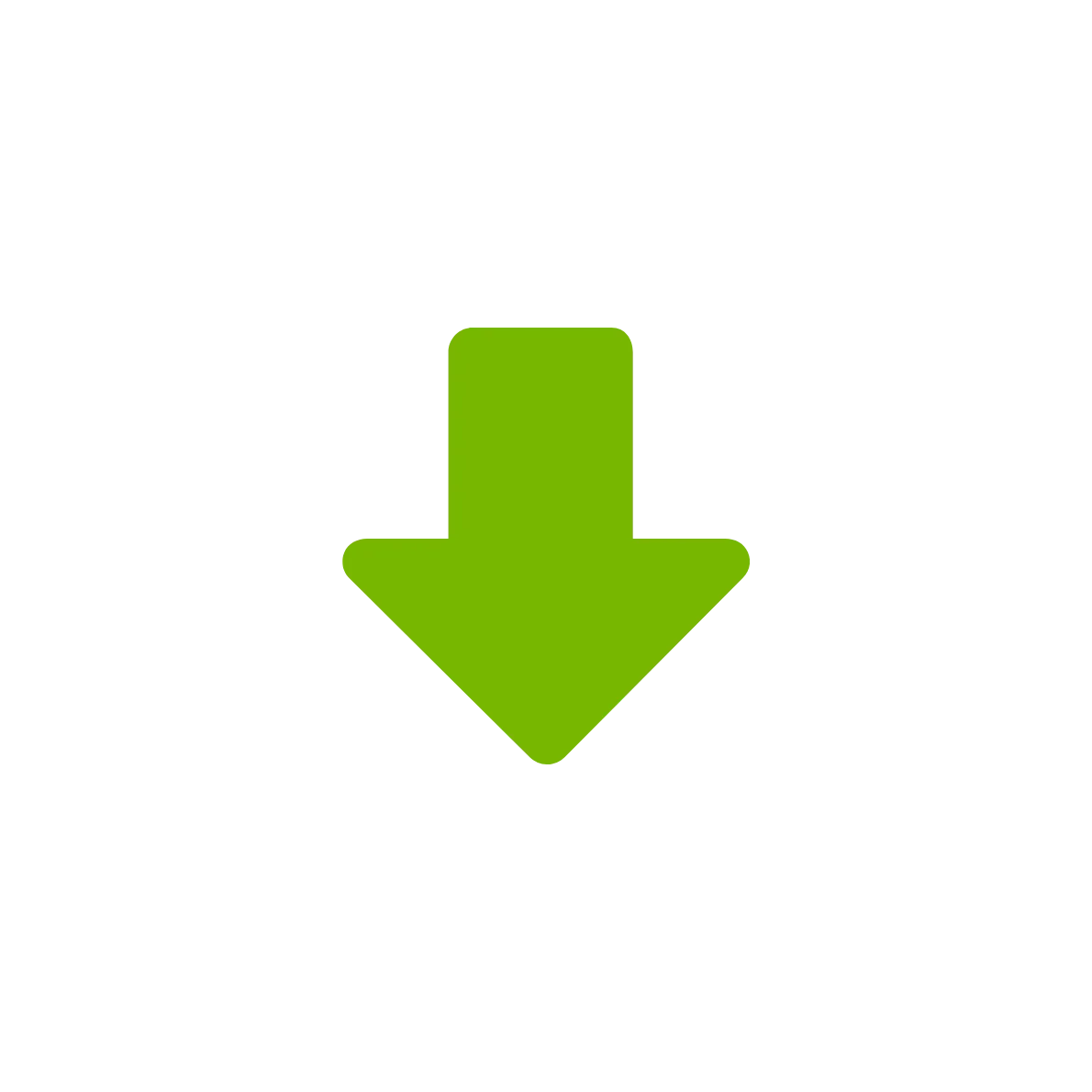 A simple green arrow pointing downwards on a light gray background, often used to indicate a decrease or drop.