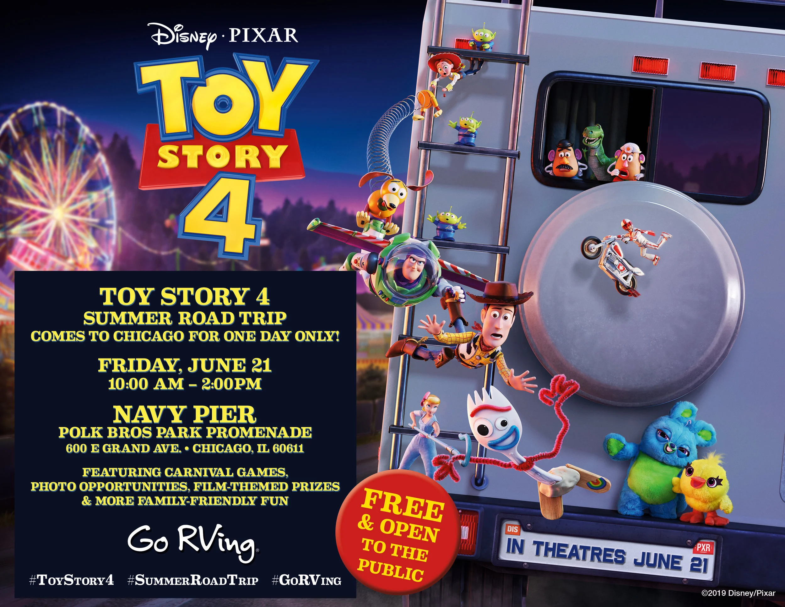 EVENT: "Toy Story 4" Ultimate RV comes to Chicago's Navy Pier this Friday