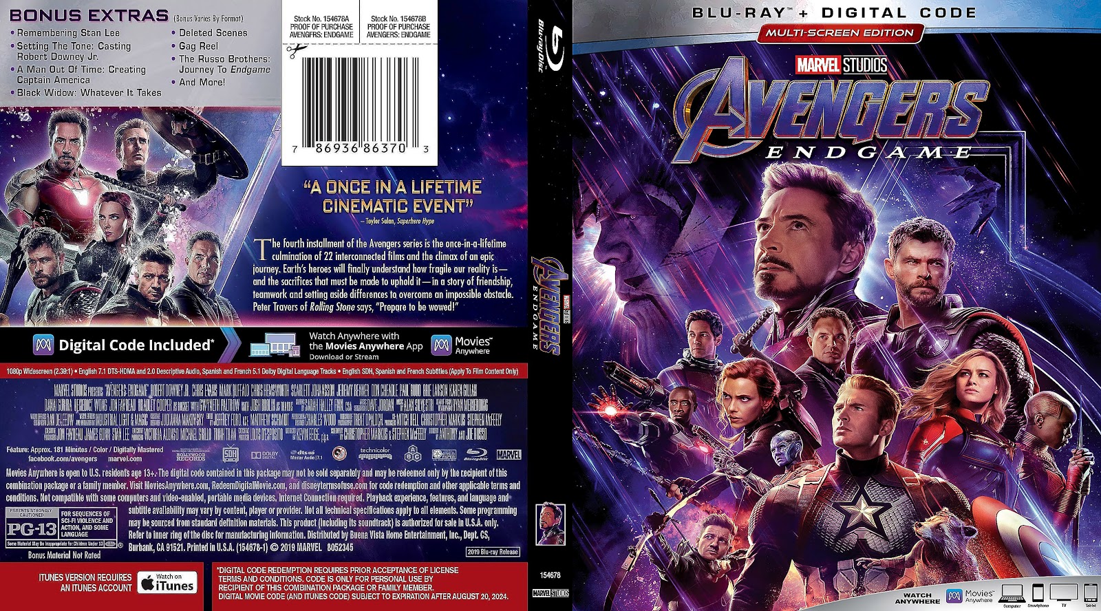  Avengers Endgame [DVD] [2019] : Movies & TV