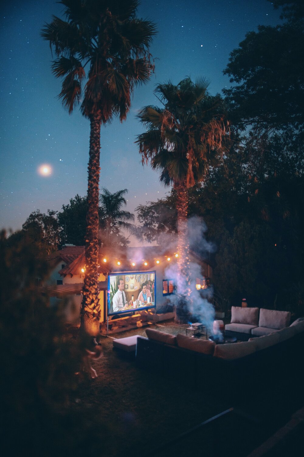 Image: https://www.pexels.com/photo/palm-trees-near-projection-screen-during-nighttime-3131971/