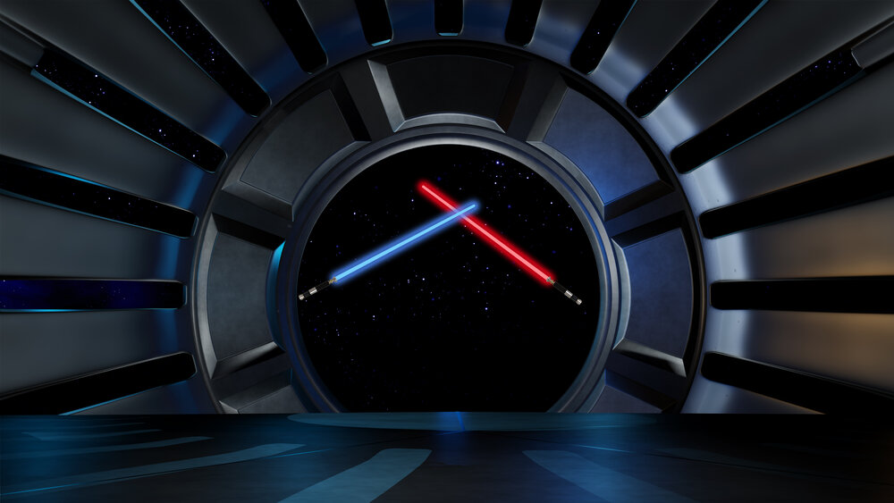 Lightsaber in space environment, ready for comp of your characters 3d rendering