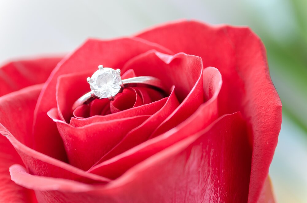 Image: https://www.pexels.com/photo/silver-diamond-embed-ring-on-red-rose-633857/