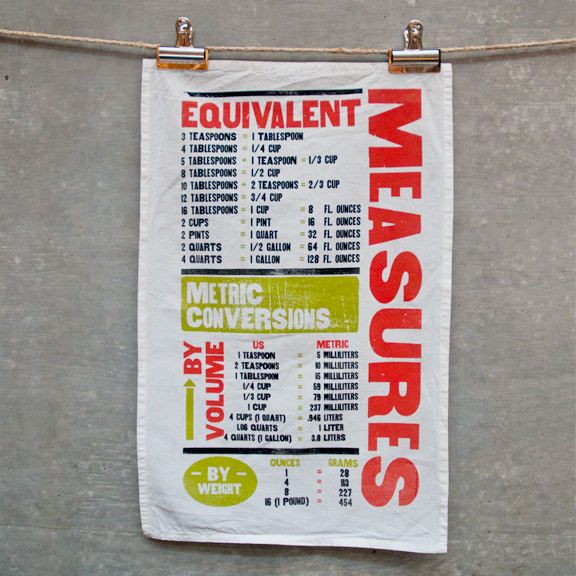 measurements tea towel