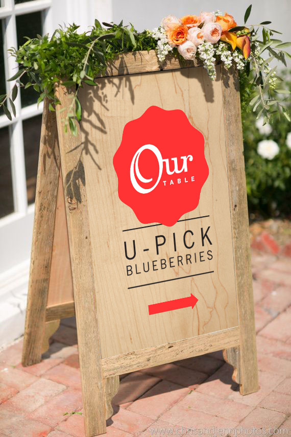 u-pick directional sign