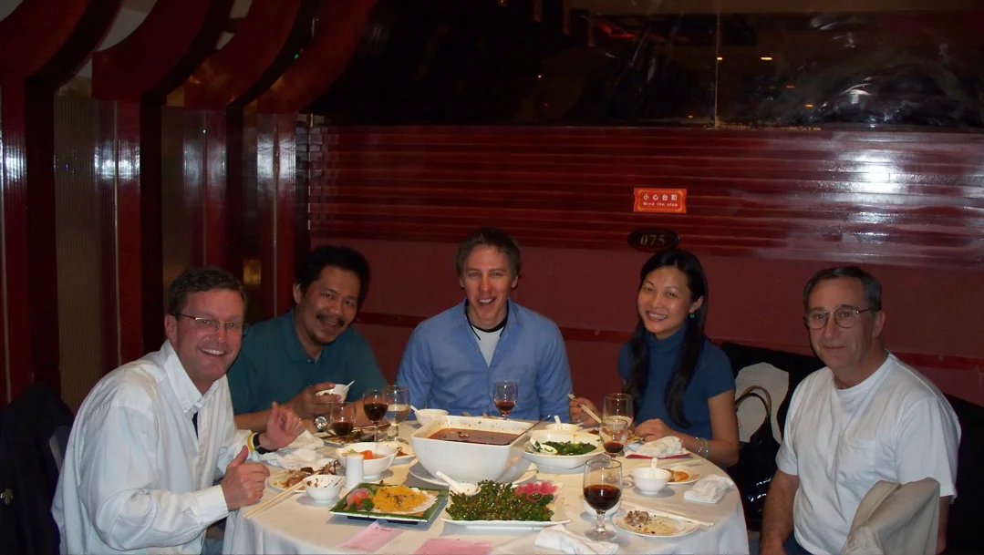 Owner Mark Walker (far left) and China GM, Anais Chen (second from right) entertaining customers in Shanghai.