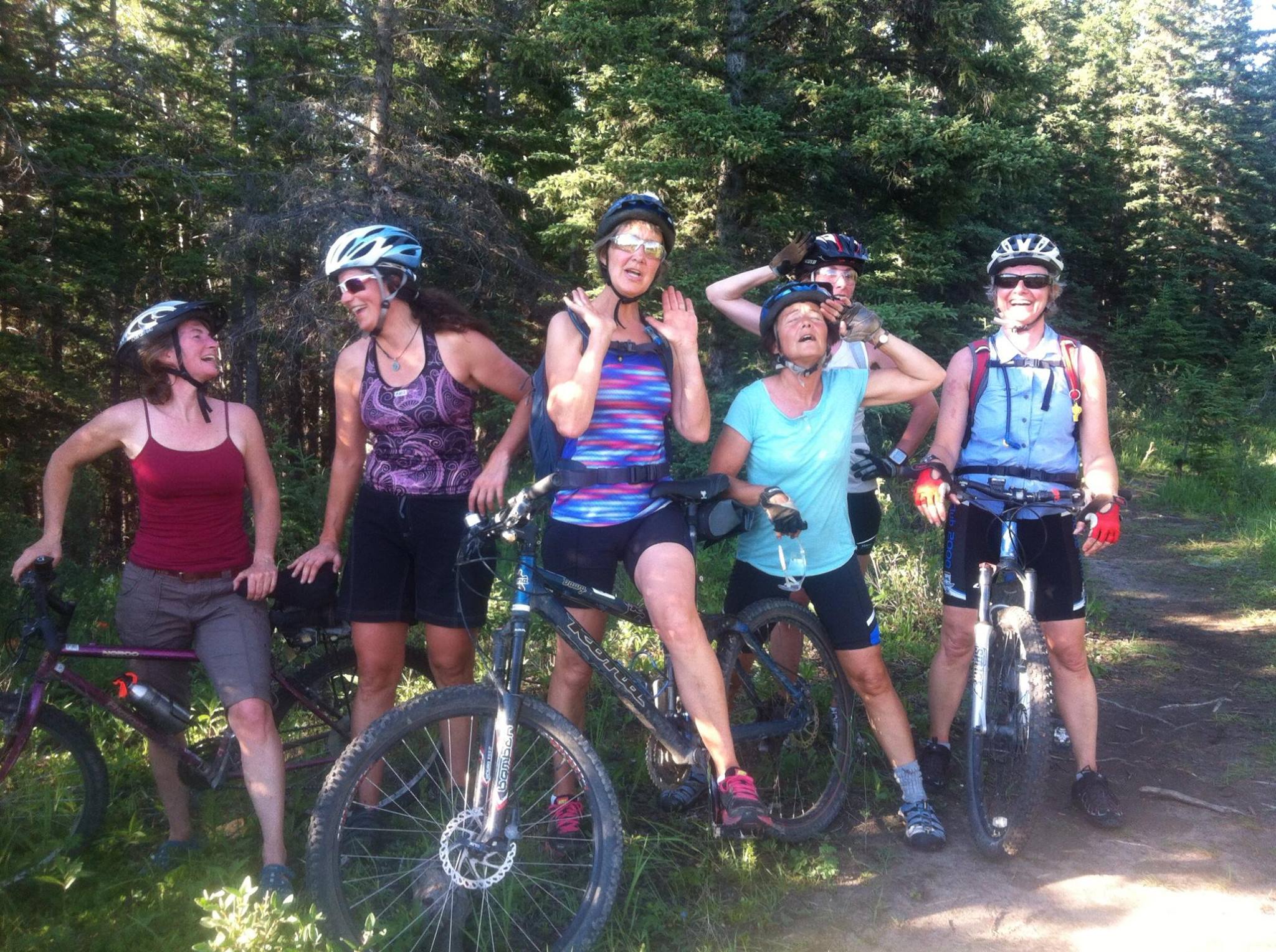 There's always fun to be had on group rides! The "I'm exhausted from climbing" pose.