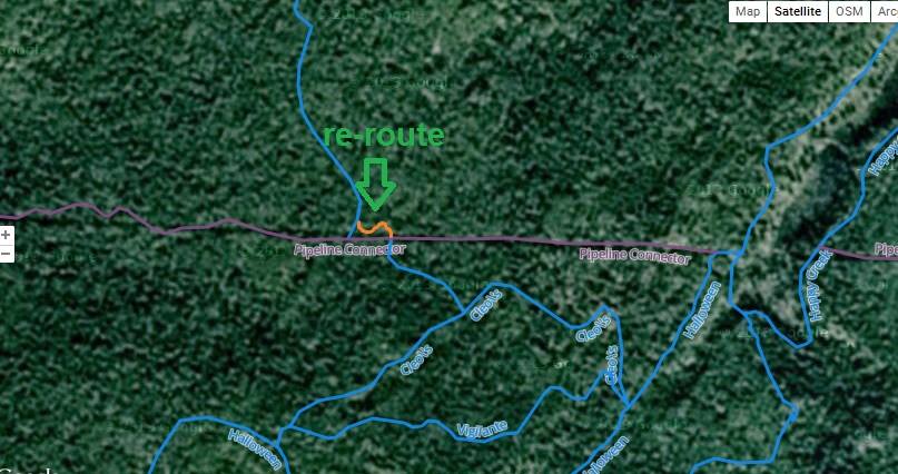 The re-route provides a better connection between "Halloween Connector" and "Cleo's"