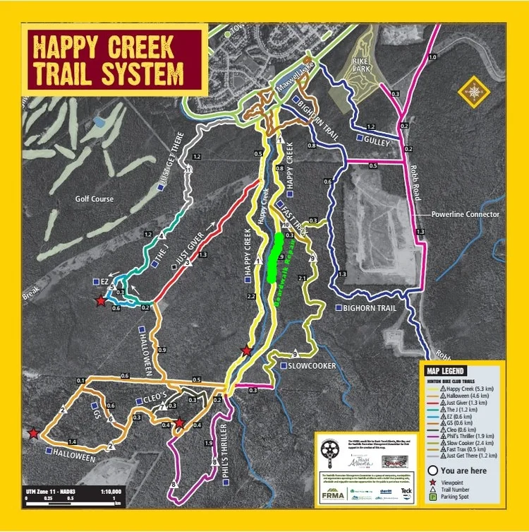 Boardwalk repair area indicated in green. (2011 map)