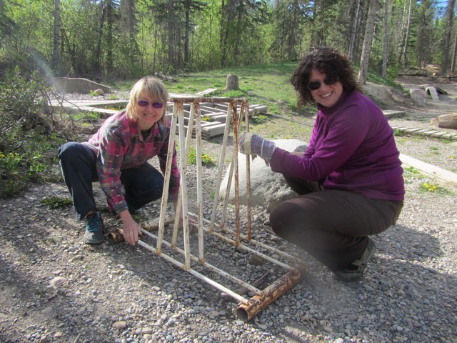 Holly and Karyn were very busy painting all the bike racks.
