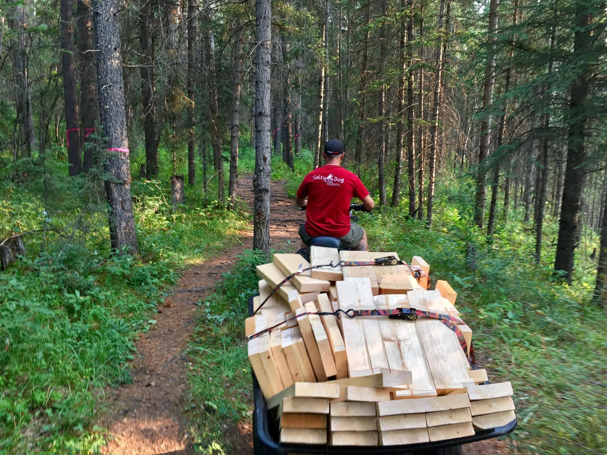 Putting the Rokon + trail to good use!