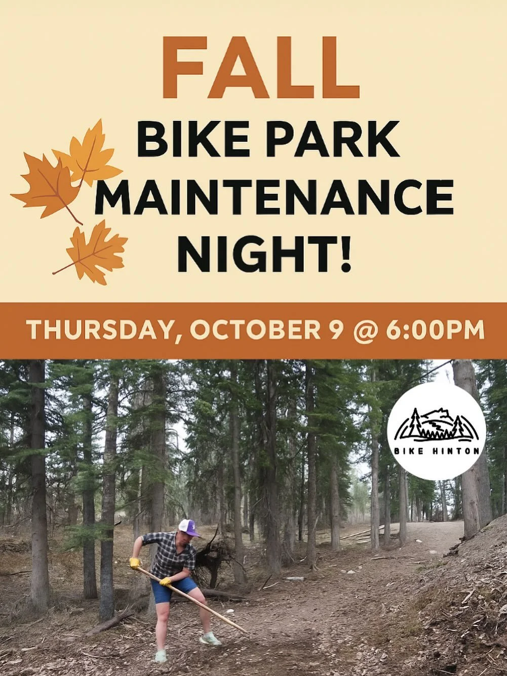 🚧 Fall Bike Park Maintenance Night! 🍂
Join us Thursday, October 9 at 6:00 PM for a quick fall cleanup at the bike park!

We&rsquo;ll be doing a one-over of the park ~ cleaning sumps, scraping and ditching, and getting things set up for winter. This