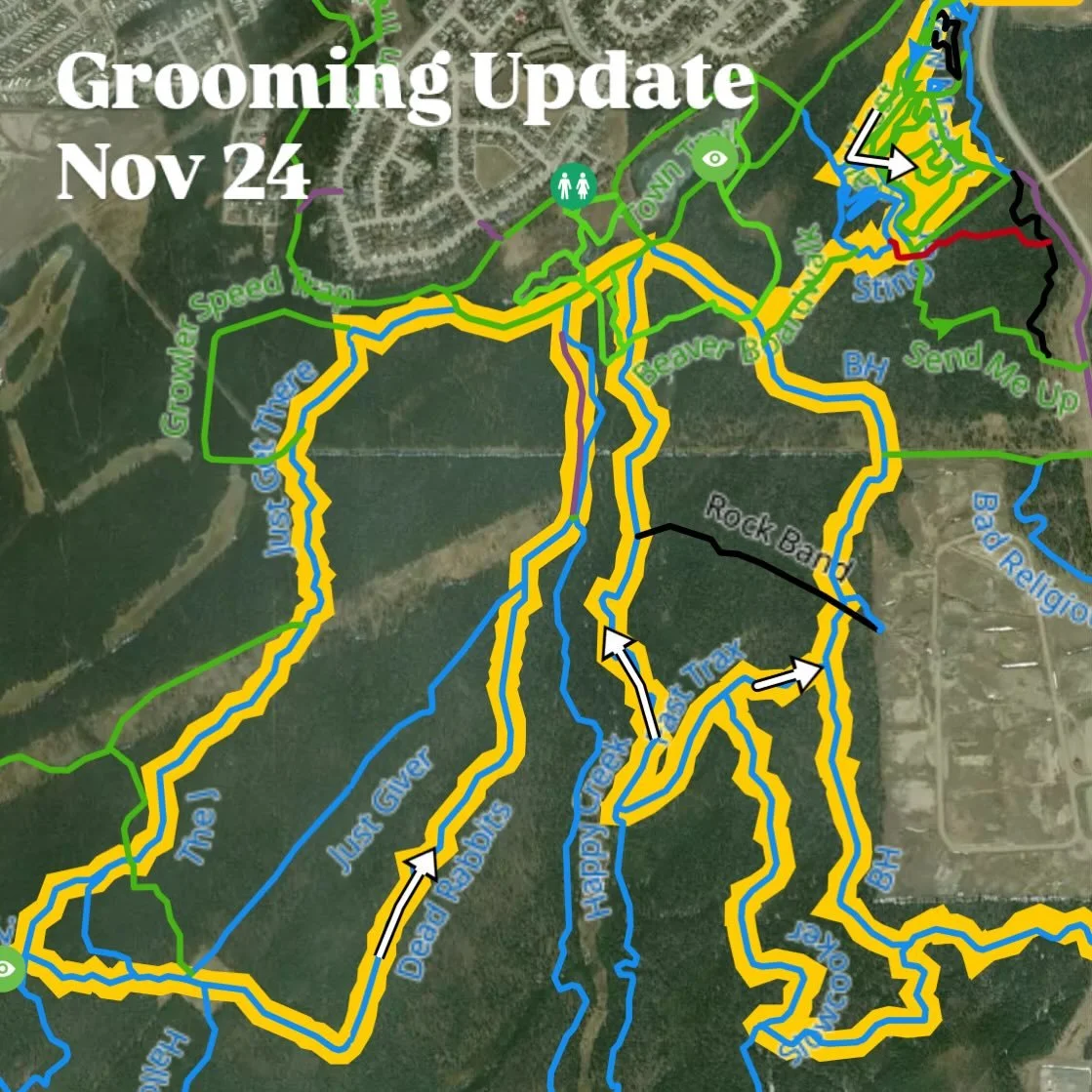 🚴&zwj;♀️❄️ Grooming Update &ndash; November 24 ❄️🚴&zwj;♂️

Mike was out today and completed some grooming across the network!
All of Lower Big Horn, Stinger Connector, Fast Trax, and Dead Rabbits have been packed and refreshed.

#HMBA #bikehinton #