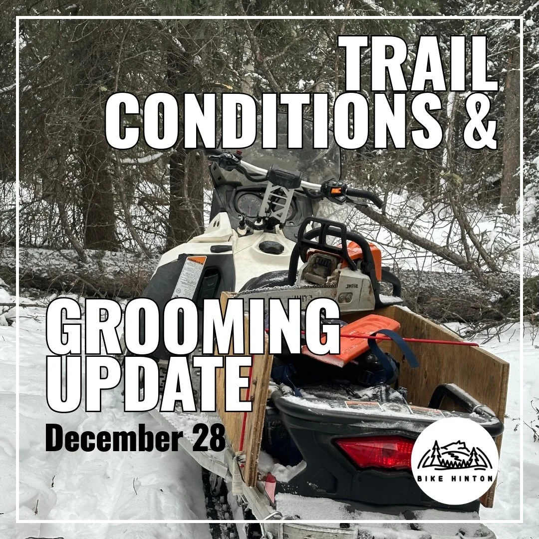 🚴&zwj;♂️❄️ Trail Conditions &amp; Grooming Update ~ Bike Hinton ❄️🚴&zwj;♀️

It was too cold to groom Dead Rabbits yesterday, but Mike was back at it today and got some solid work done.
Lots of fun out there, but tough pulling in sections, so expect