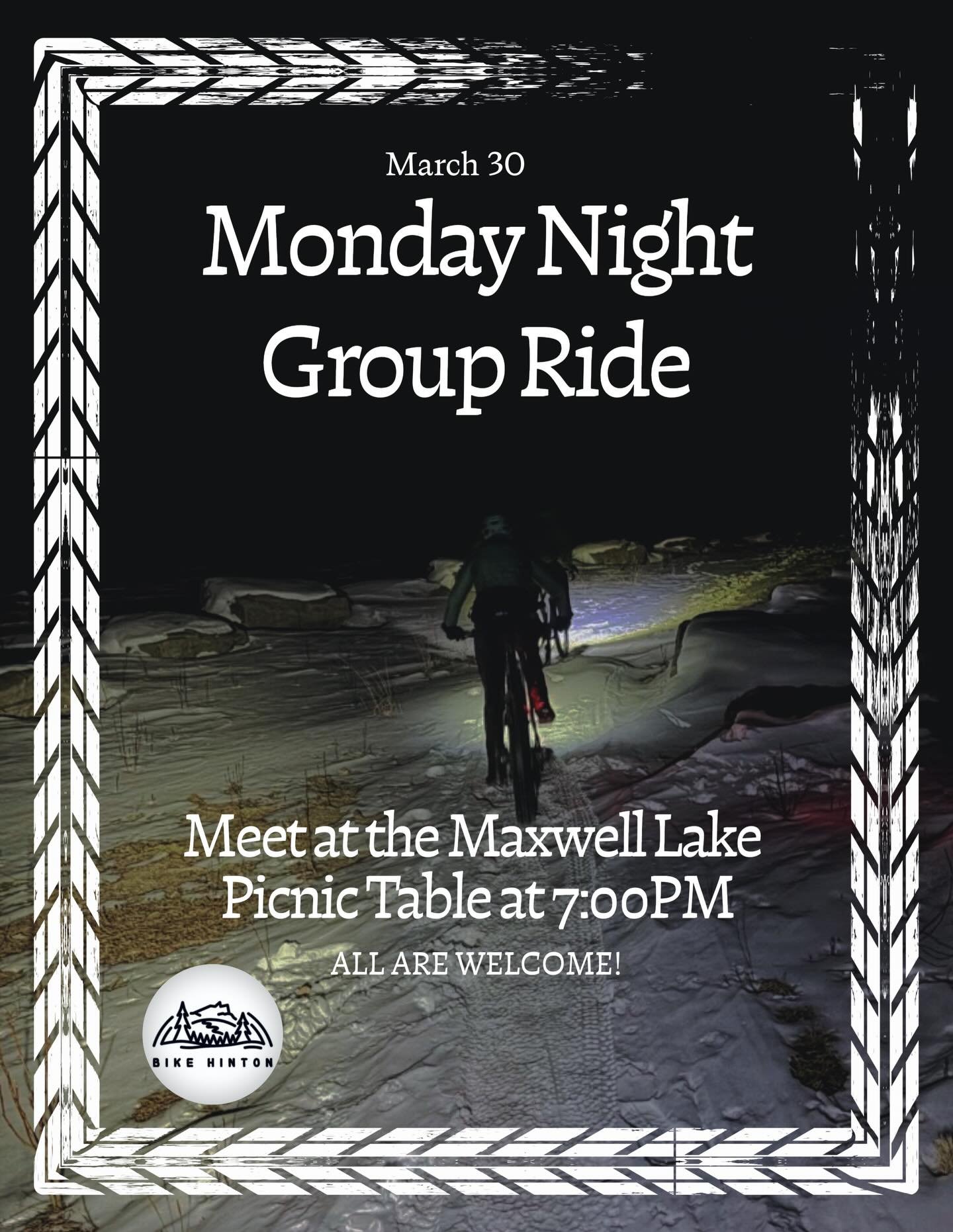 Monday Night Group Ride &ndash; March 30 ❄️🚴&zwj;♀️

Well&hellip; winter clearly isn&rsquo;t done with us yet 😅 so we might as well lean into it and enjoy the trails before spring shows up for the fourth time!

Join us for our Monday night group ri