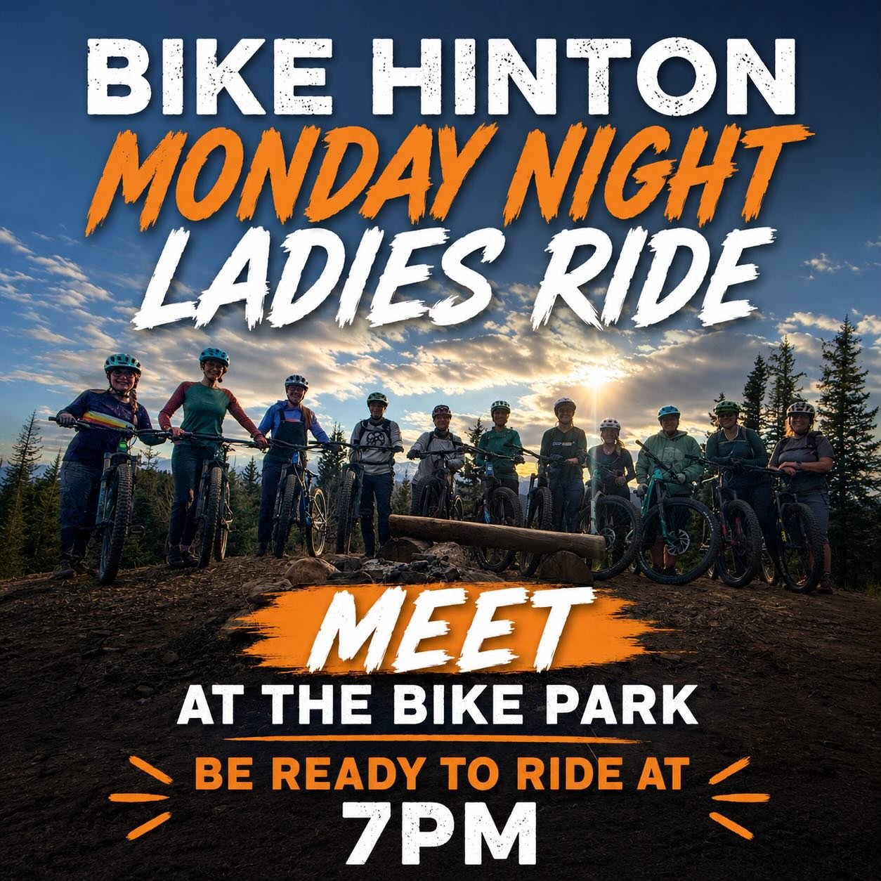 Monday nights are for the ladies 🚵&zwj;♀️💥

Join us for our Monday Night Ladies Ride! 

📍 Meet at the Bike Park
⏰ Be ready to ride at 7:00pm

Hope to see you there!

#HMBA #bikehinton #hintonbikepark #explorehinton #mountainbiking