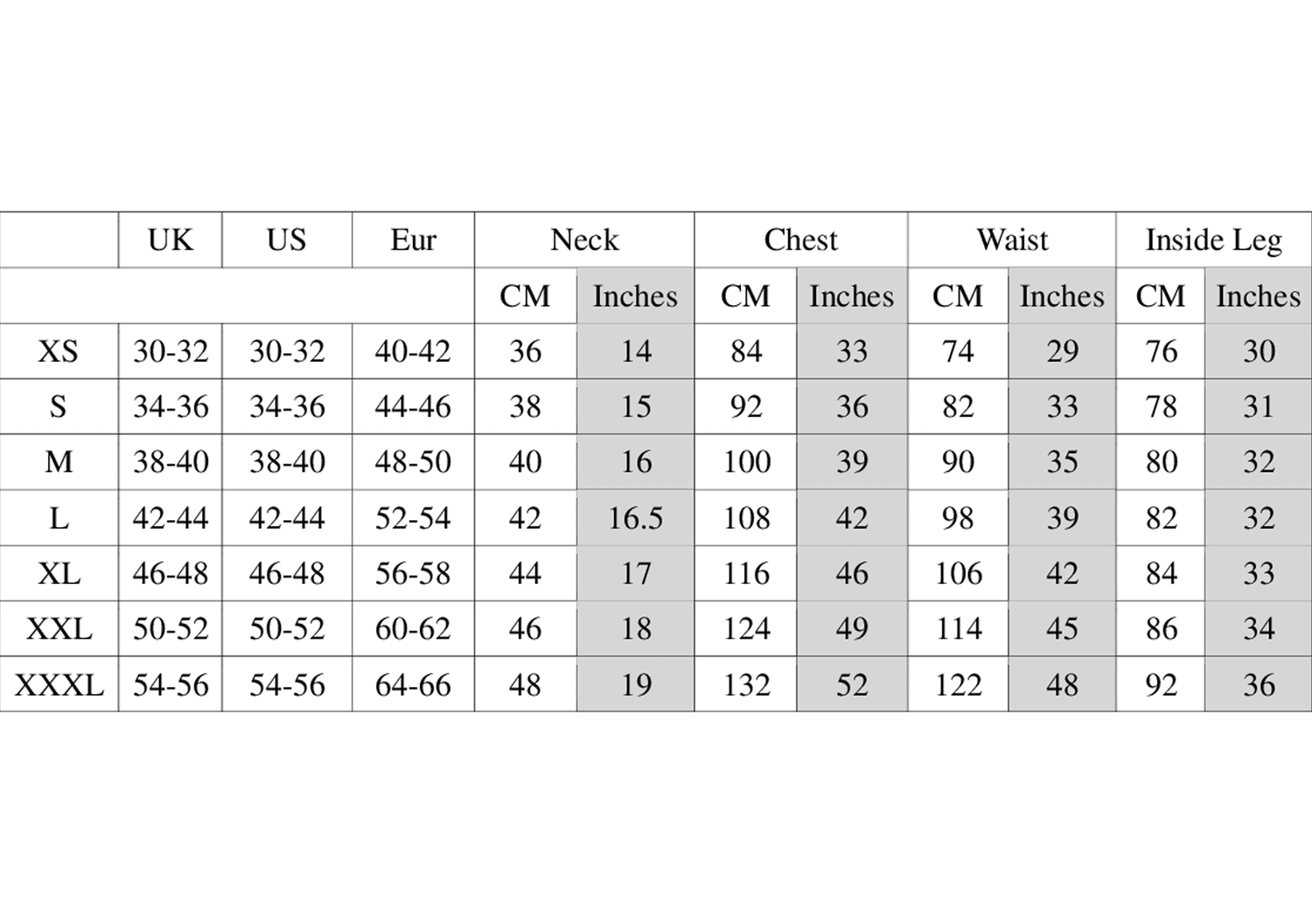 SIZE CHART — ZARAMIA AVA LEEDS ETHICAL FASHION DESIGNER & SUSTAINABLE