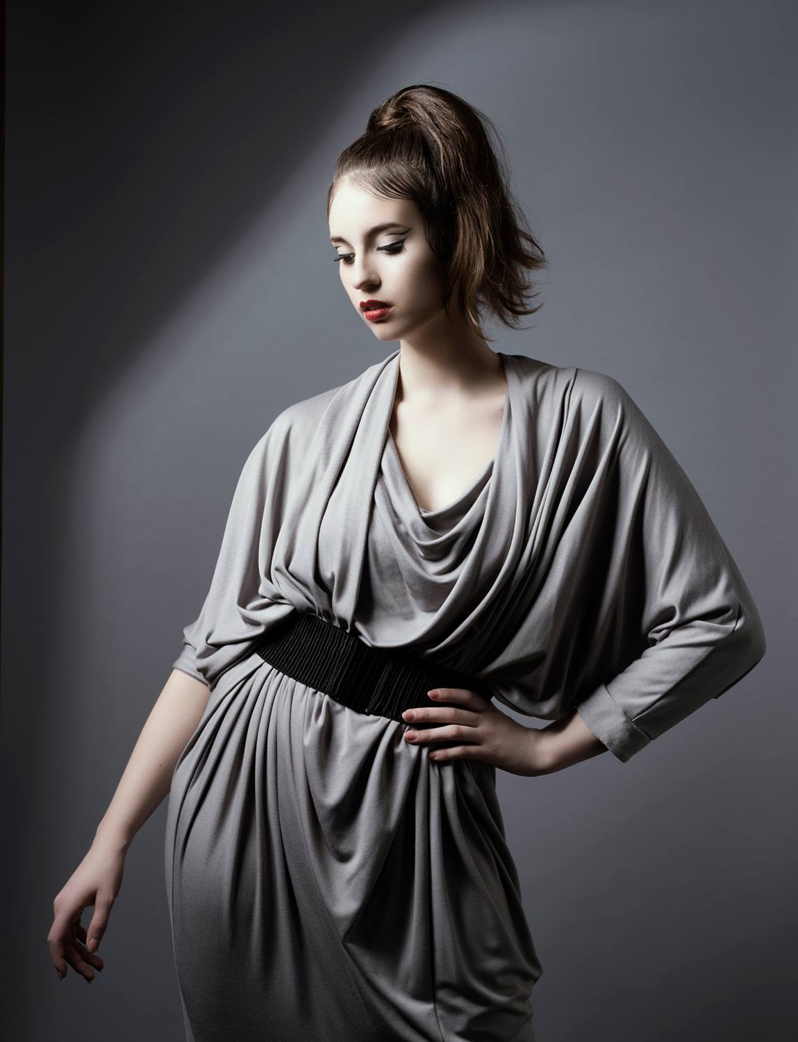 zaramia-ava-zaramiaava-leeds-fashion-designer-ethical-sustainable-grey-drape-aya-dress-obi-back-belt