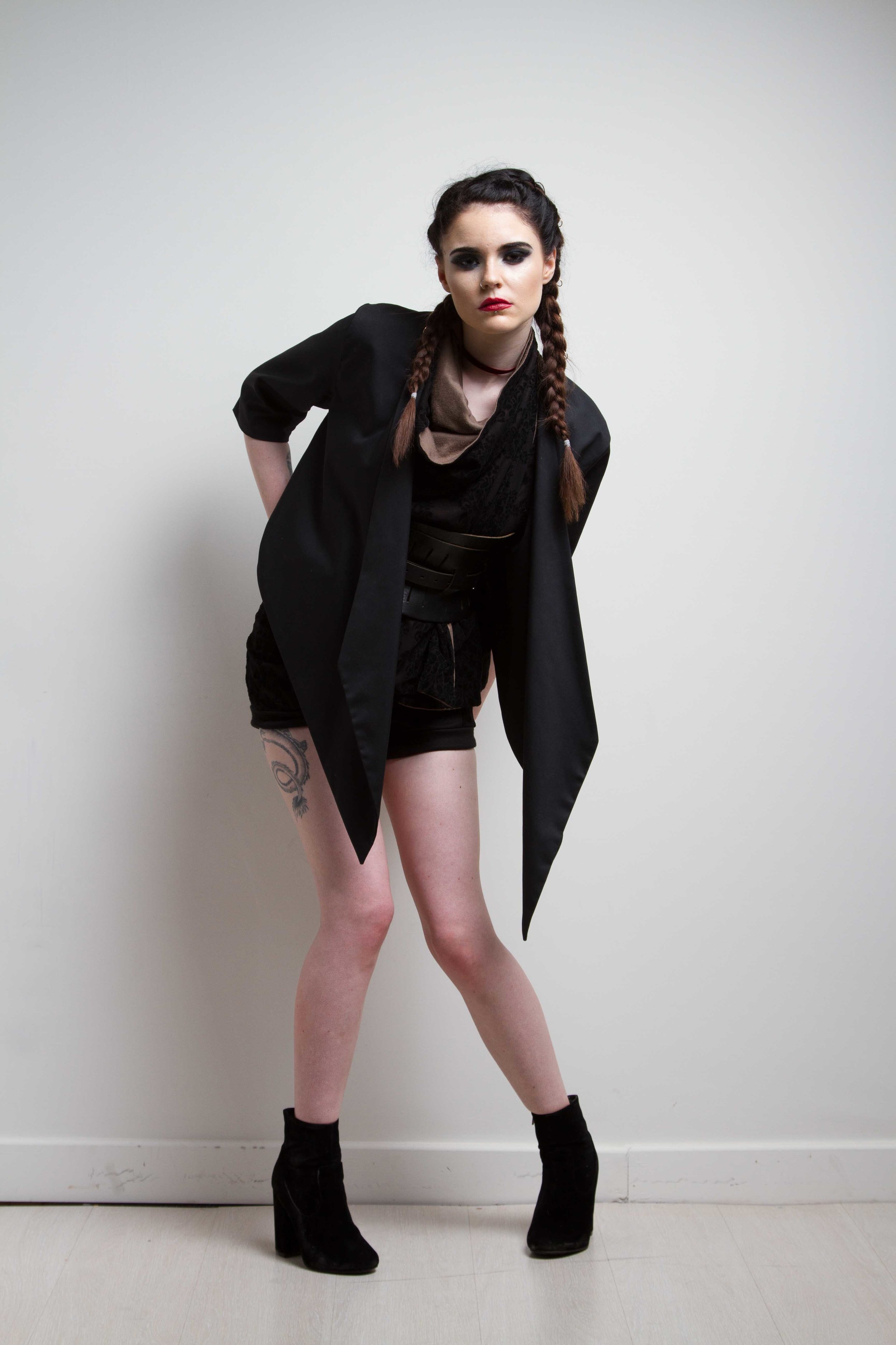 zaramia-ava-zaramiaava-leeds-fashion-designer-ethical-sustainable-black-versatile-drape-wrap-top-cowl-mio-jacket-shorts-womenswear-belt-grunge-5