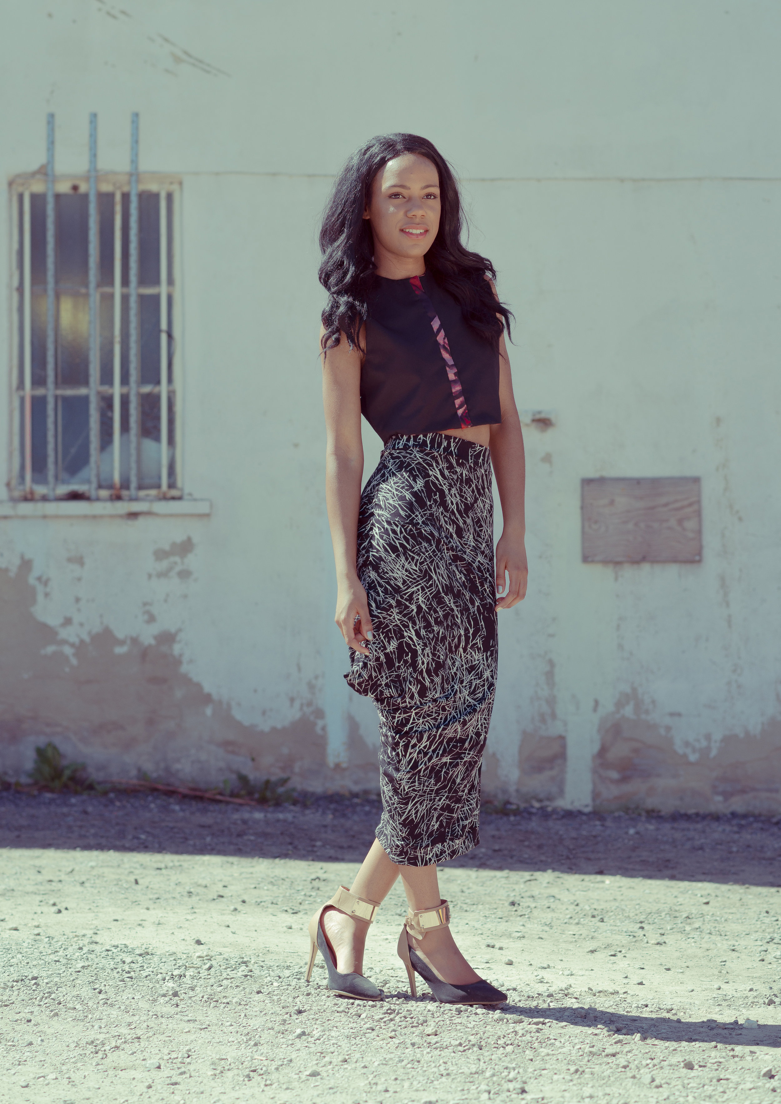 zaramia-ava-zaramiaava-leeds-fashion-designer-ethical-sustainable-tailored-minimalist-crop-top-black-print-point-skirt-black-jacket-belt-versatile-drape-cowl-styling-womenswear-models-13