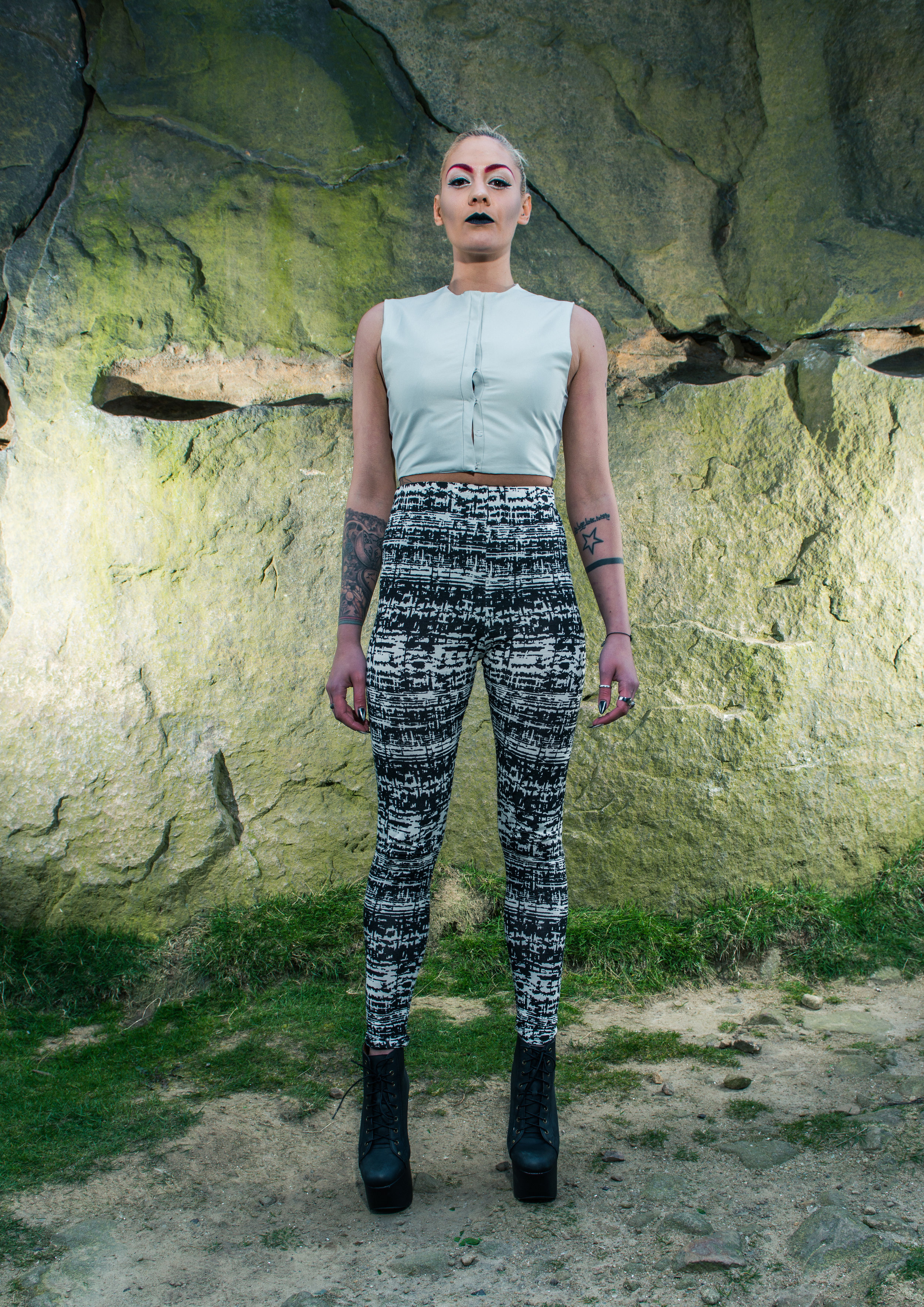 zaramia-ava-zaramiaava-leeds-fashion-designer-ethical-sustainable-tailored-minimalist-aya-grey-print-fitted-bandeau-leggings-versatile-drape-cowl-styling-womenswear-models-photoshoot-location-23