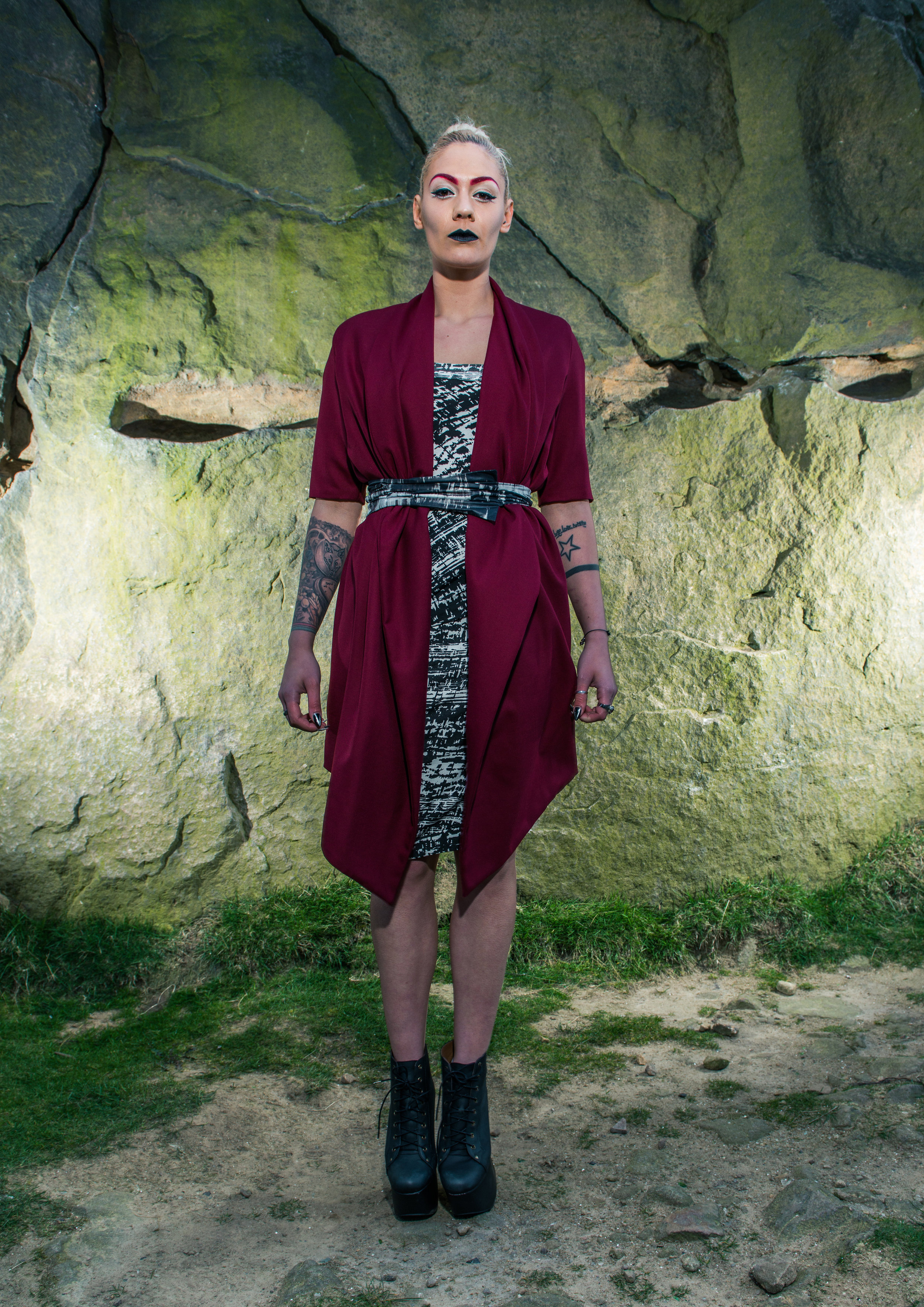 zaramia-ava-zaramiaava-leeds-fashion-designer-ethical-sustainable-tailored-minimalist-red-black-white-print-fitted-point skirt-mai-versatile-drape-cowl-styling-womenswear-models-photoshoot-location-30